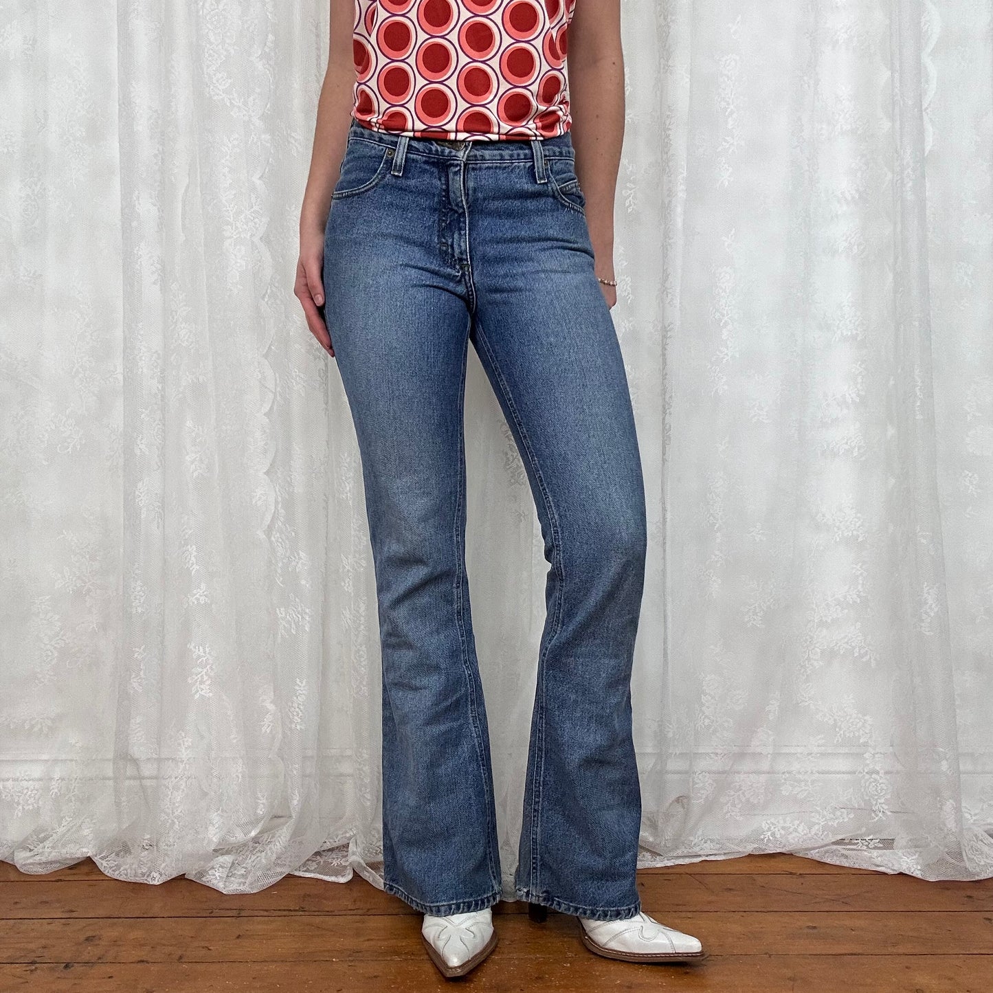 vintage 00s mid rise mudd slight flare jeans