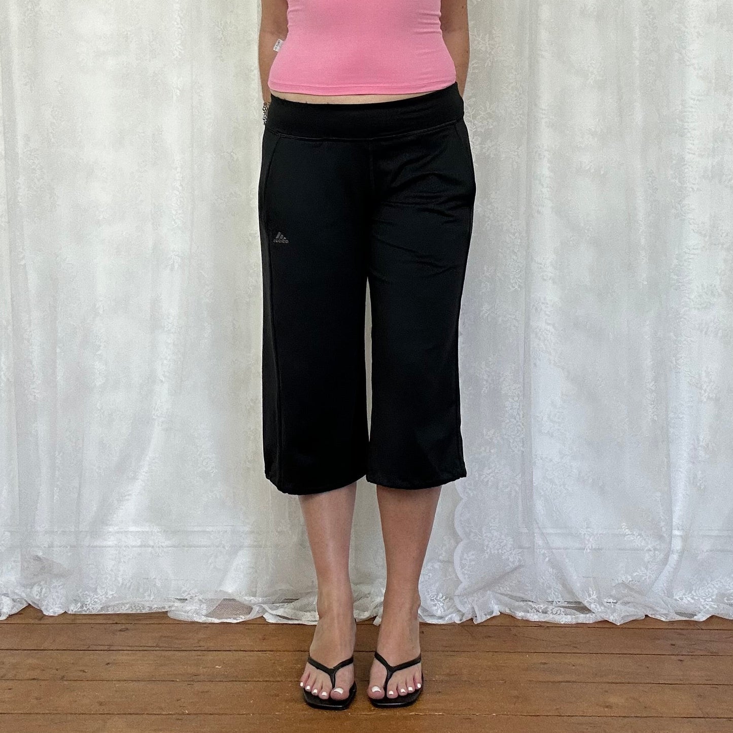 vintage 00s black adidas capri pants