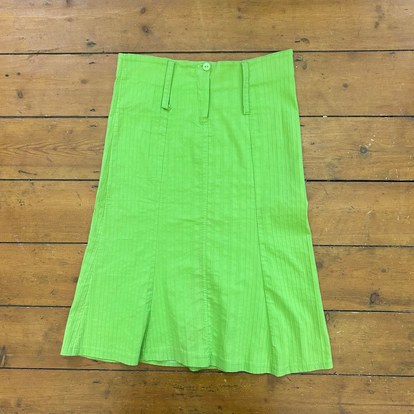 vintage 00s green fitted midi skirt