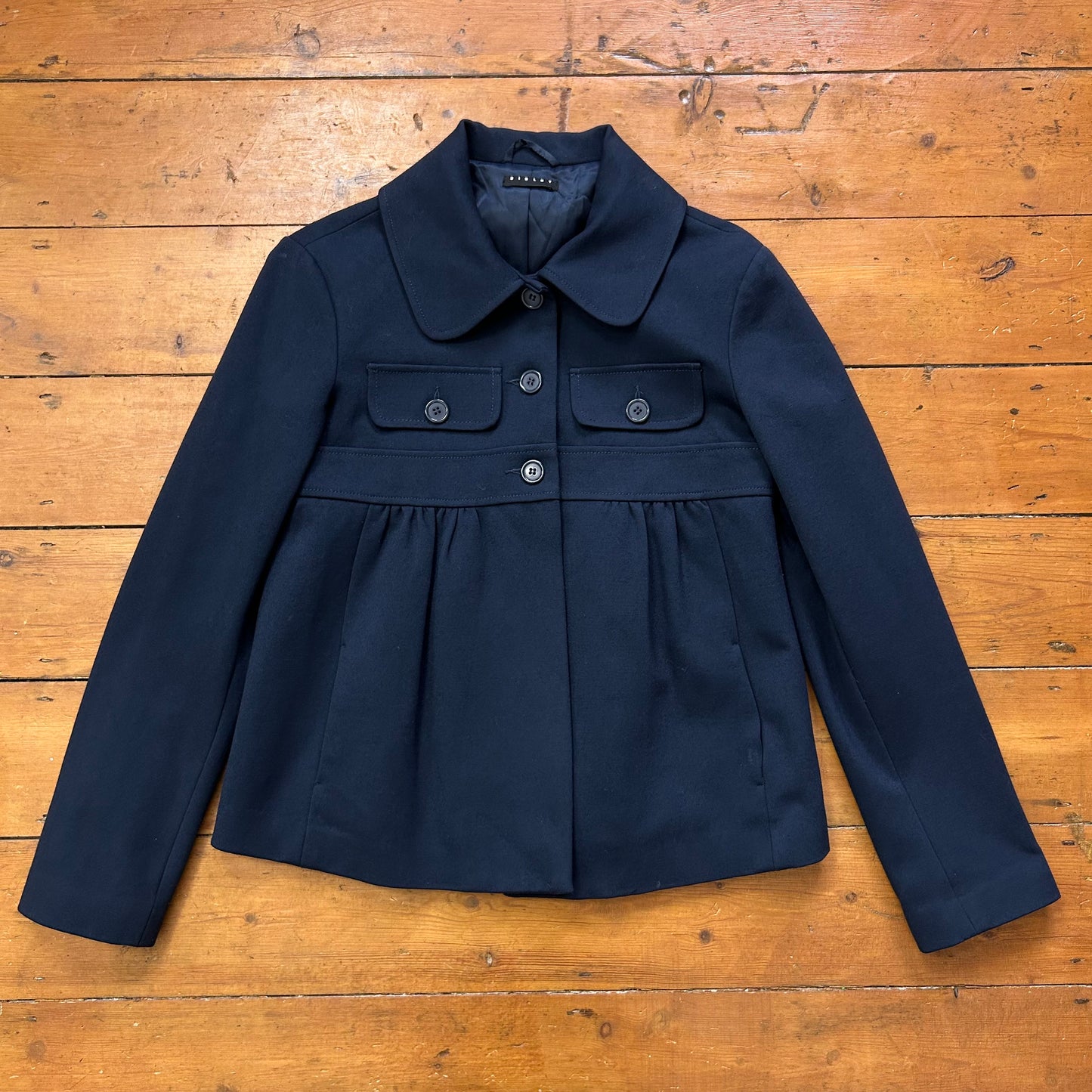 vintage 00s navy blue peacoat swing jacket