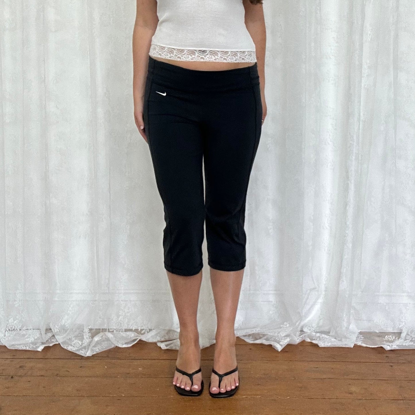 vintage 00s black nike capri pants
