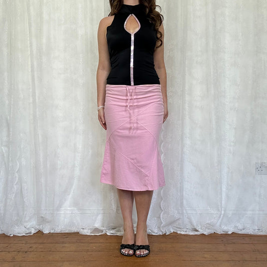 vintage 00s black slinky keyhole top