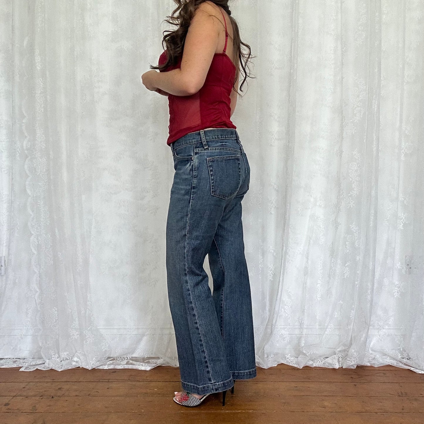 vintage 00s mid rise straight leg jeans