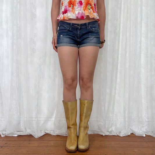 vintage 00s denim micro mini shorts