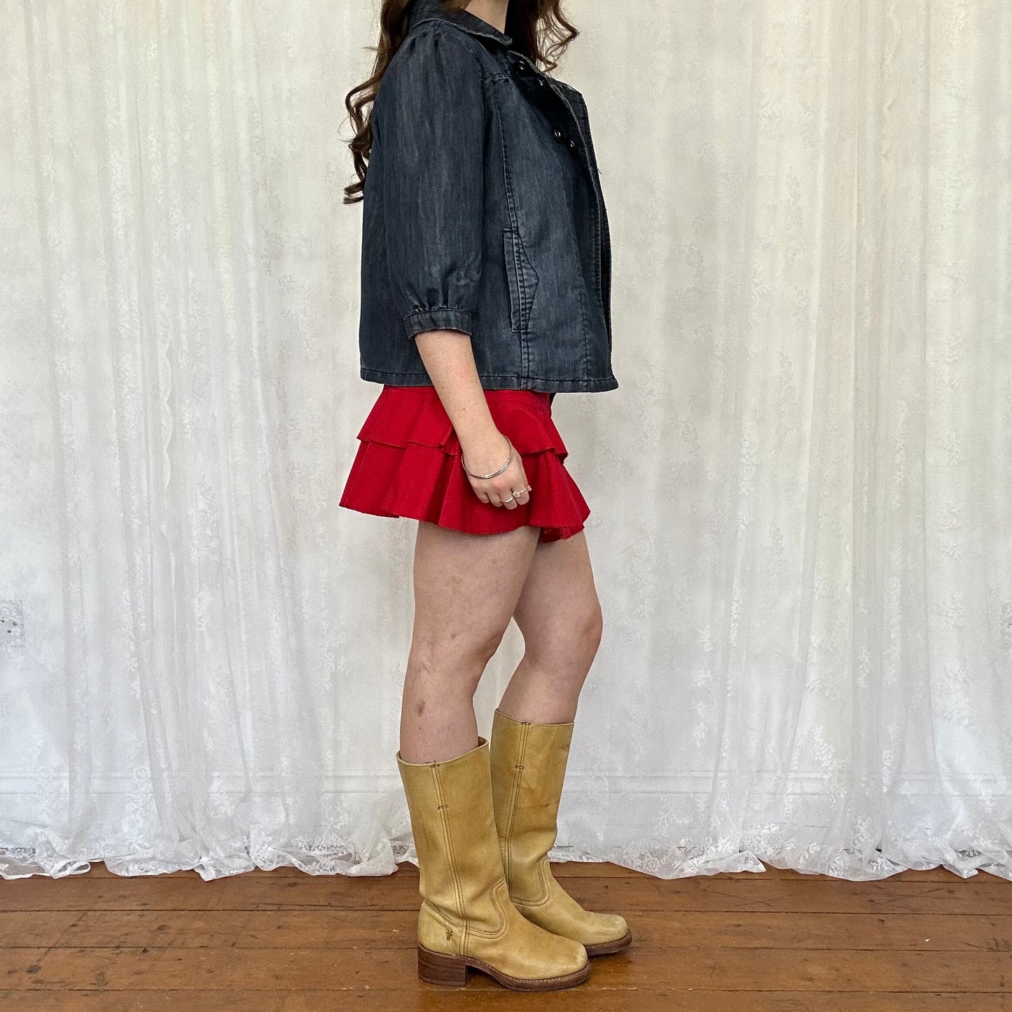 vintage 00s navy denim peacoat
