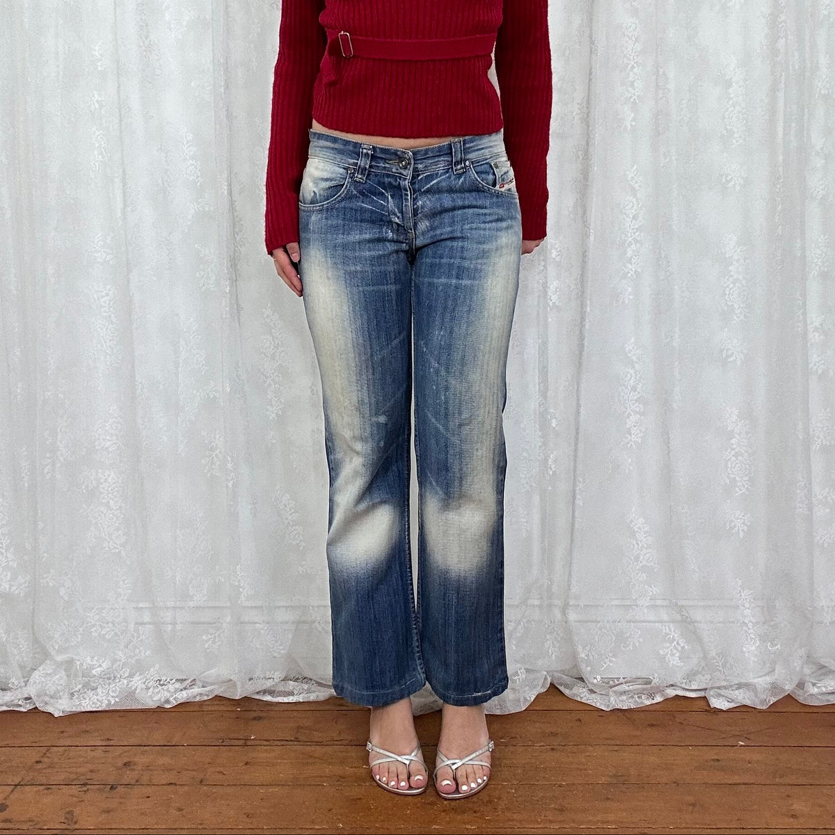 vintage 00s diesel low rise straight leg jeans