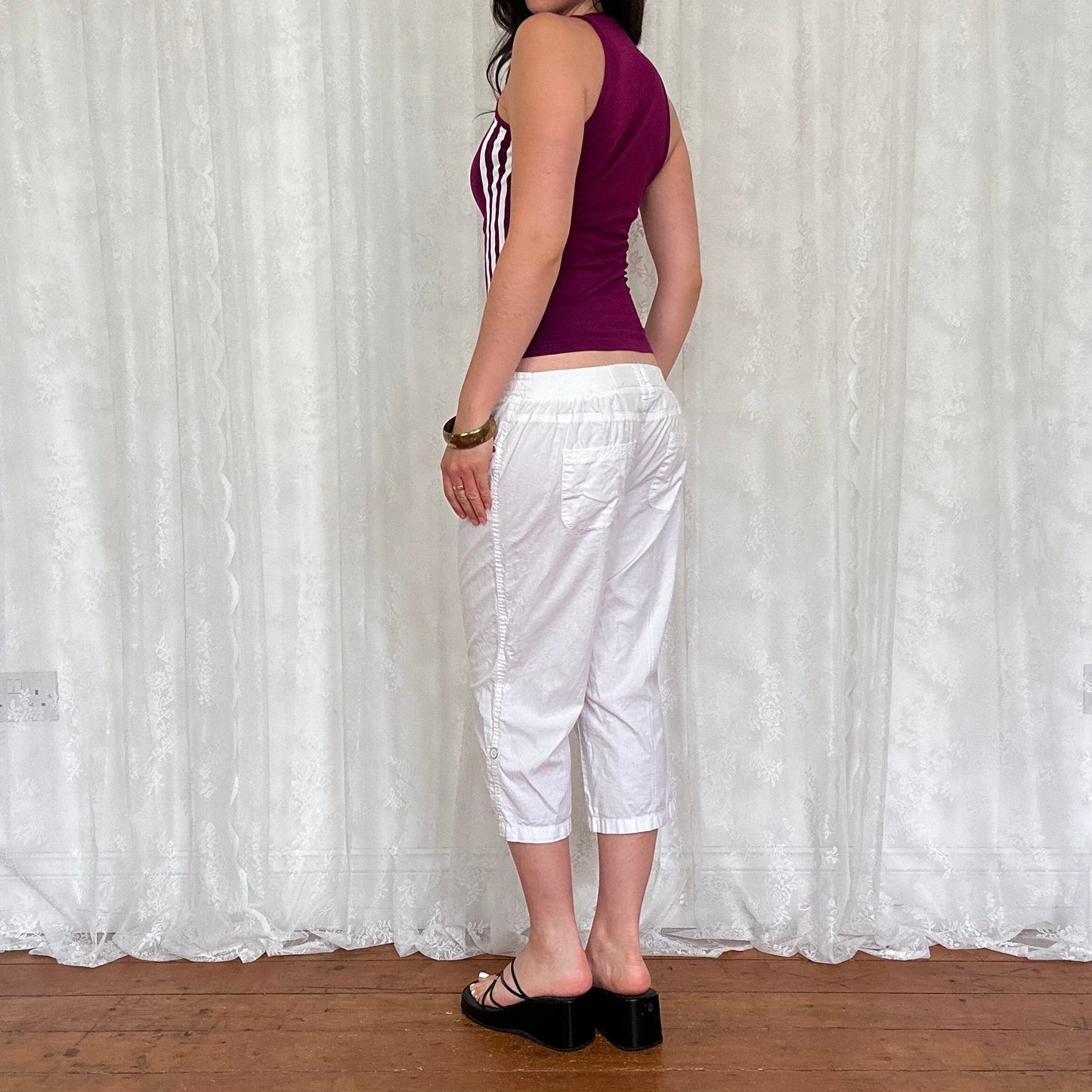 vintage 00s purple fitted adidas vest top