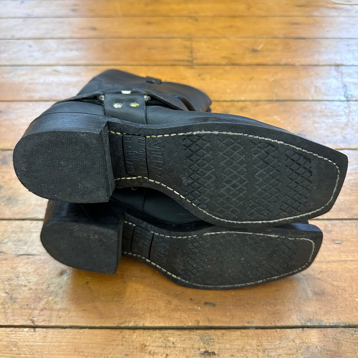 vintage 00s black harness biker boots