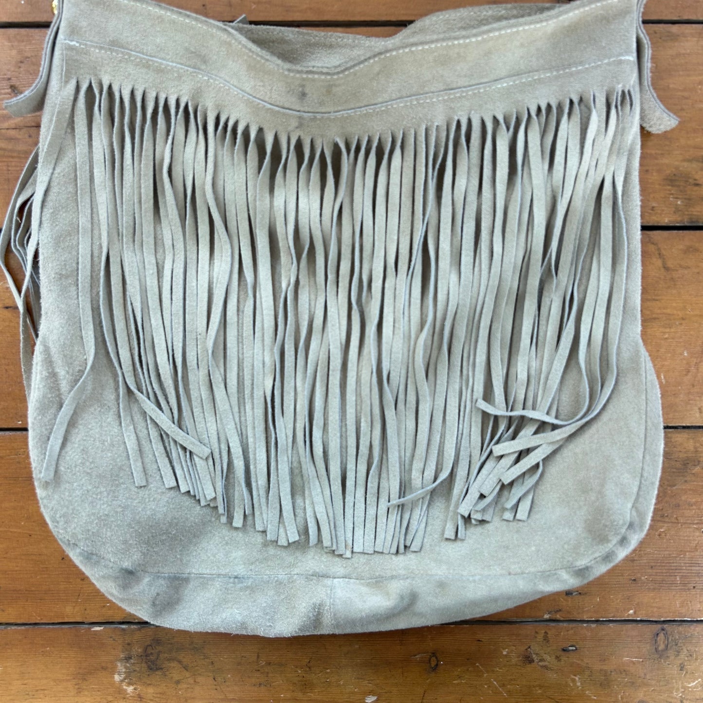 vintage 00s leather tassle shoulder bag