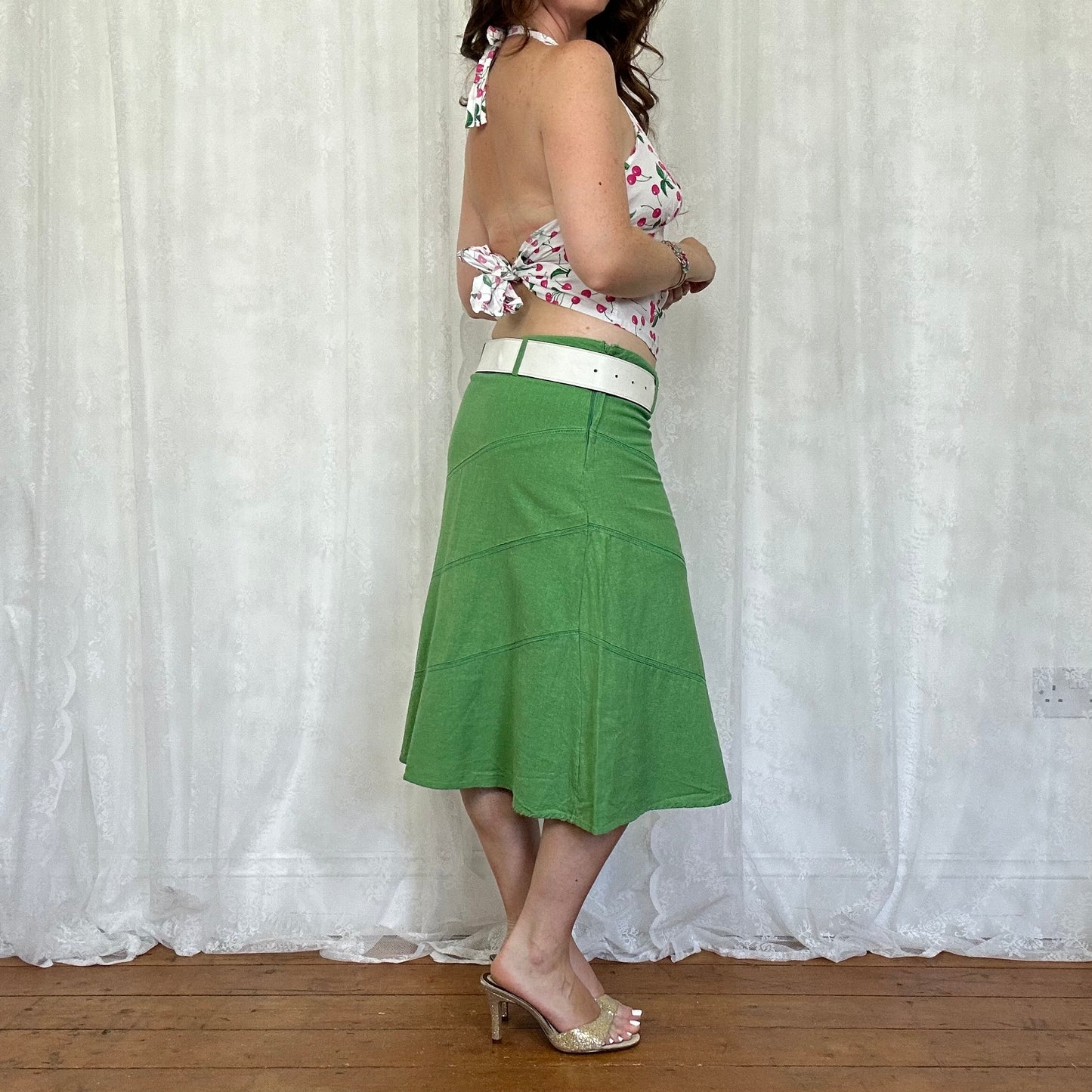 vintage 00s cherry print halter top