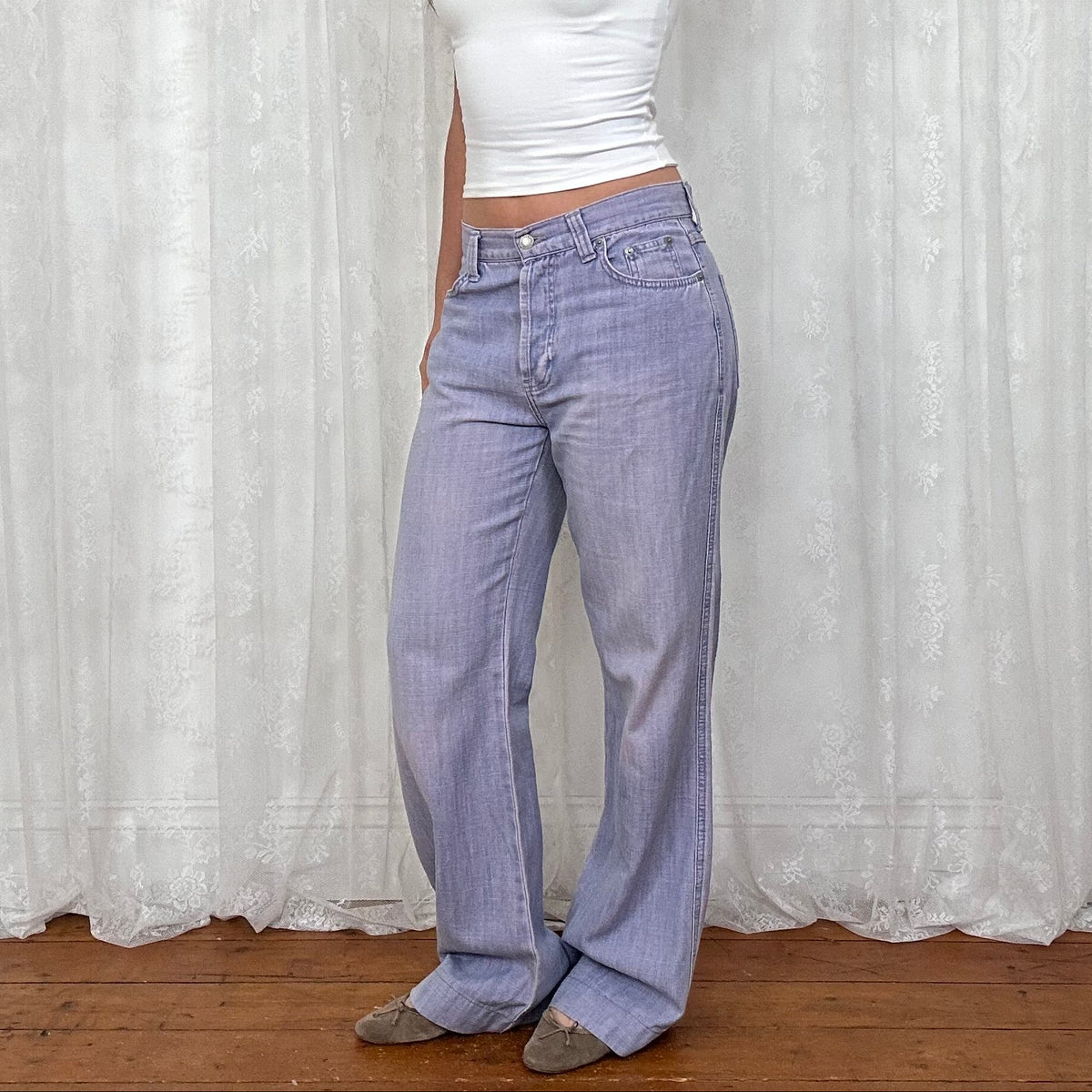 vintage 00s lilac washed baggy jeans
