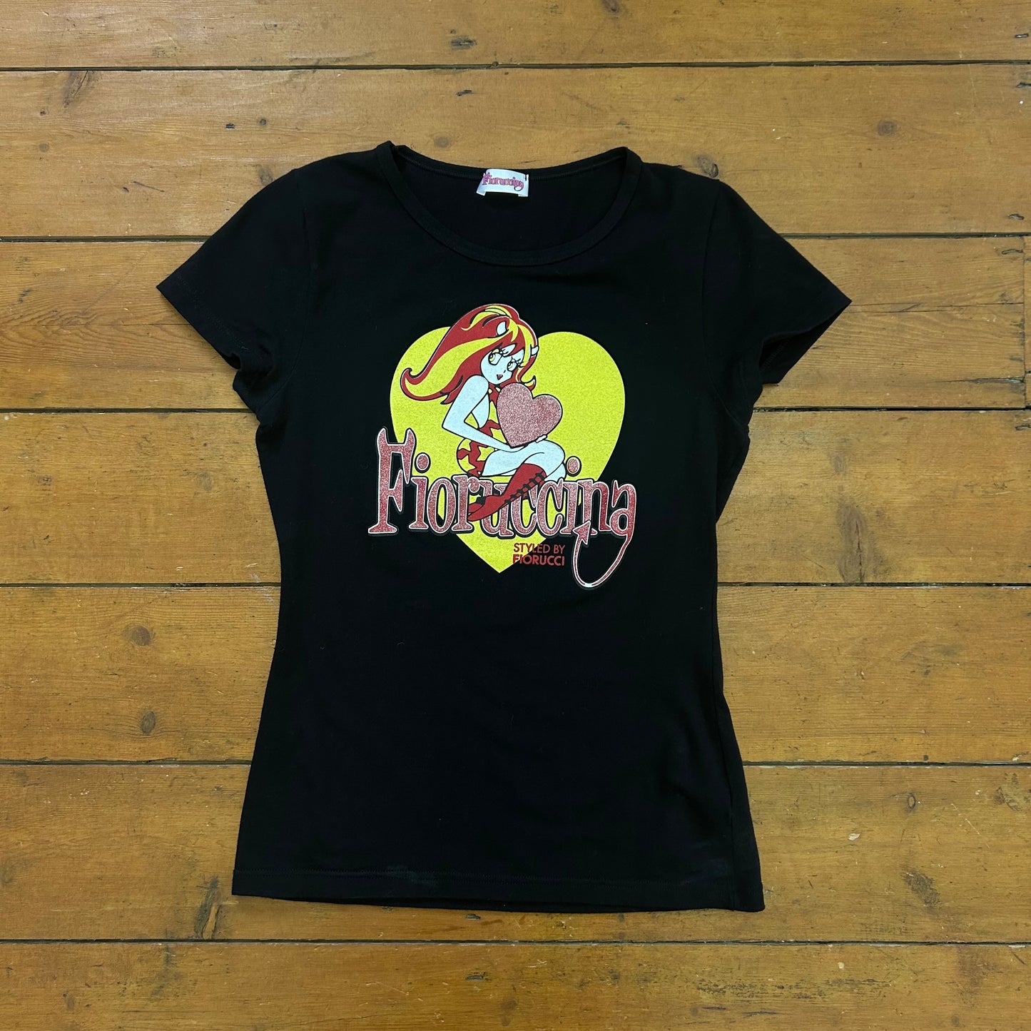 vintage 00s black fioruccina graphic tshirt