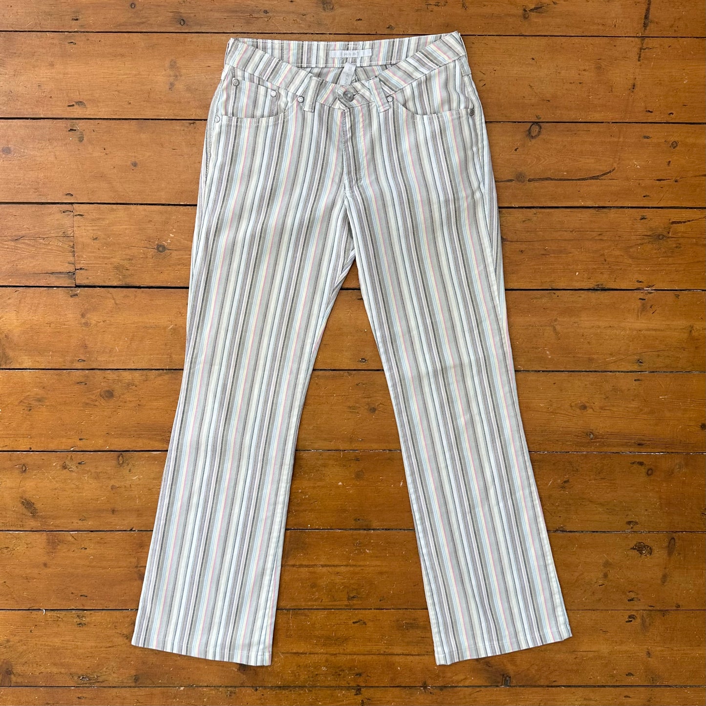 vintage 00s stripey flared trousers