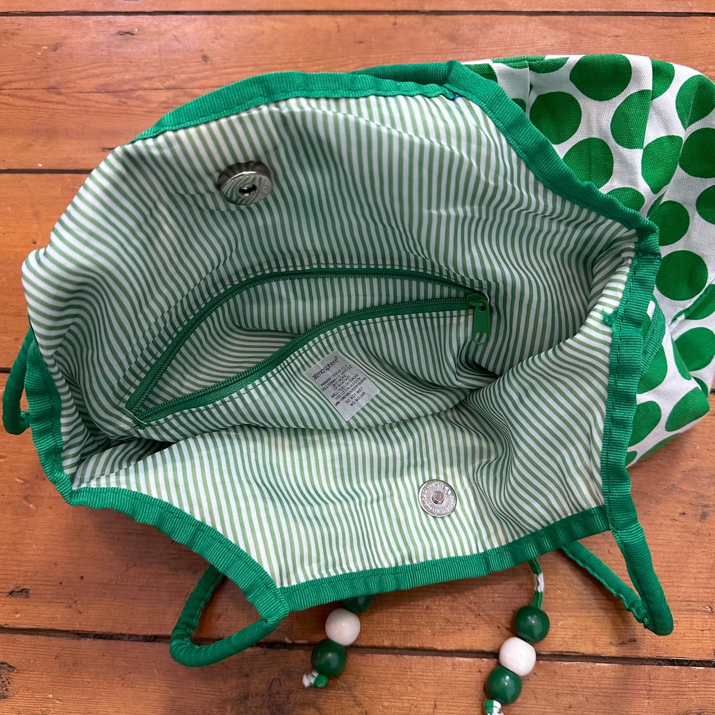 vintage 00s green polka dot shoulder bag