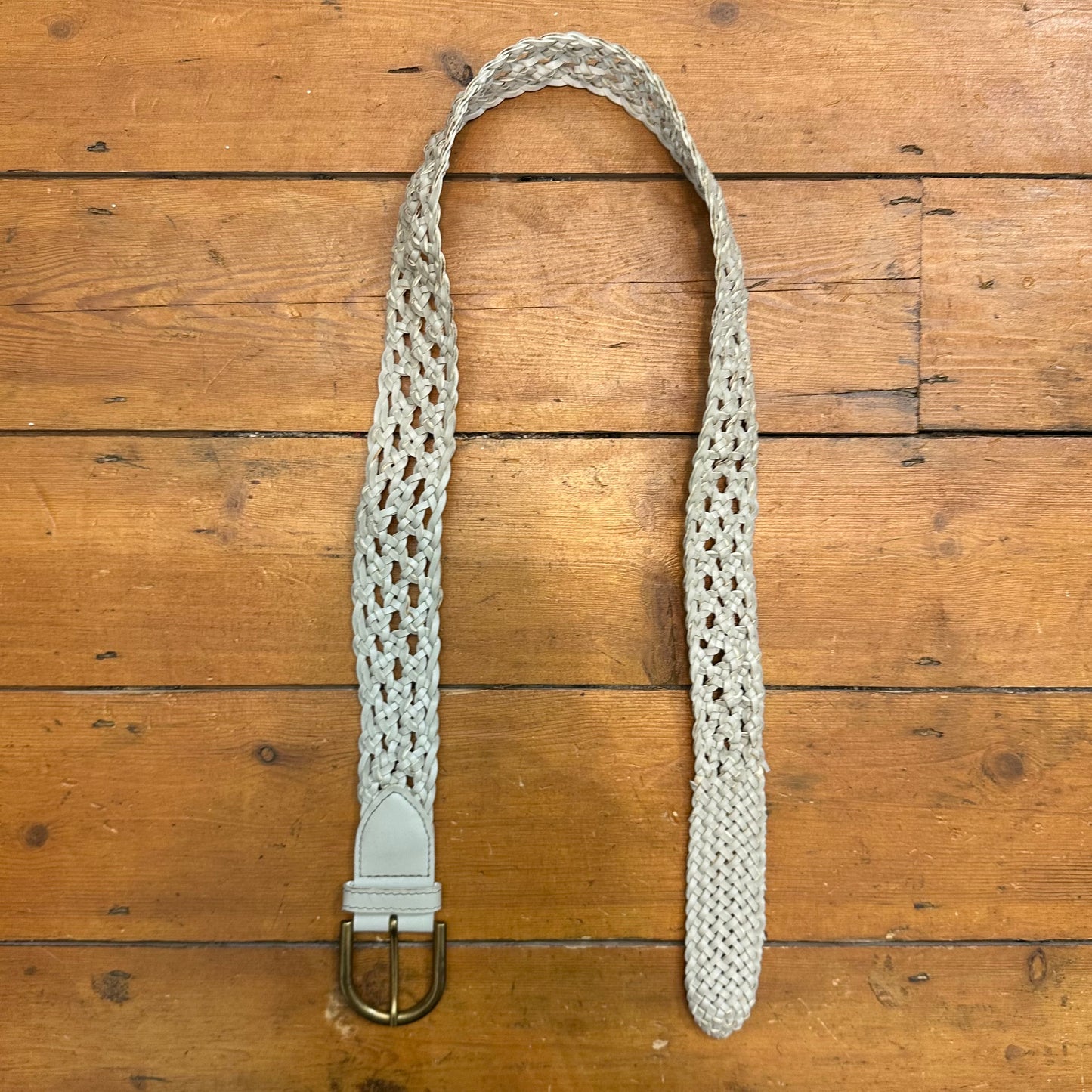 vintage 00s grey braided belt