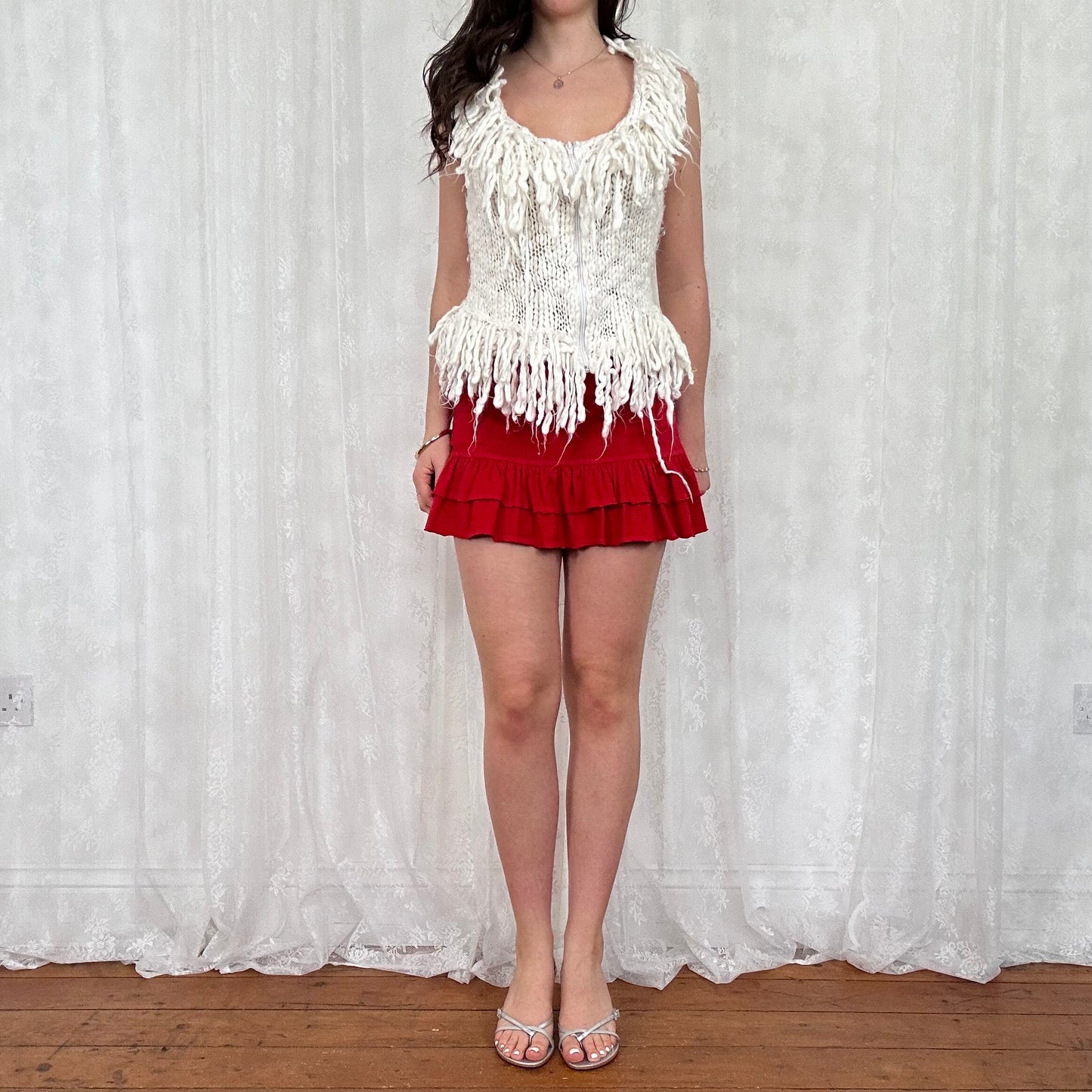 vintage 00s red pimkie rara skort