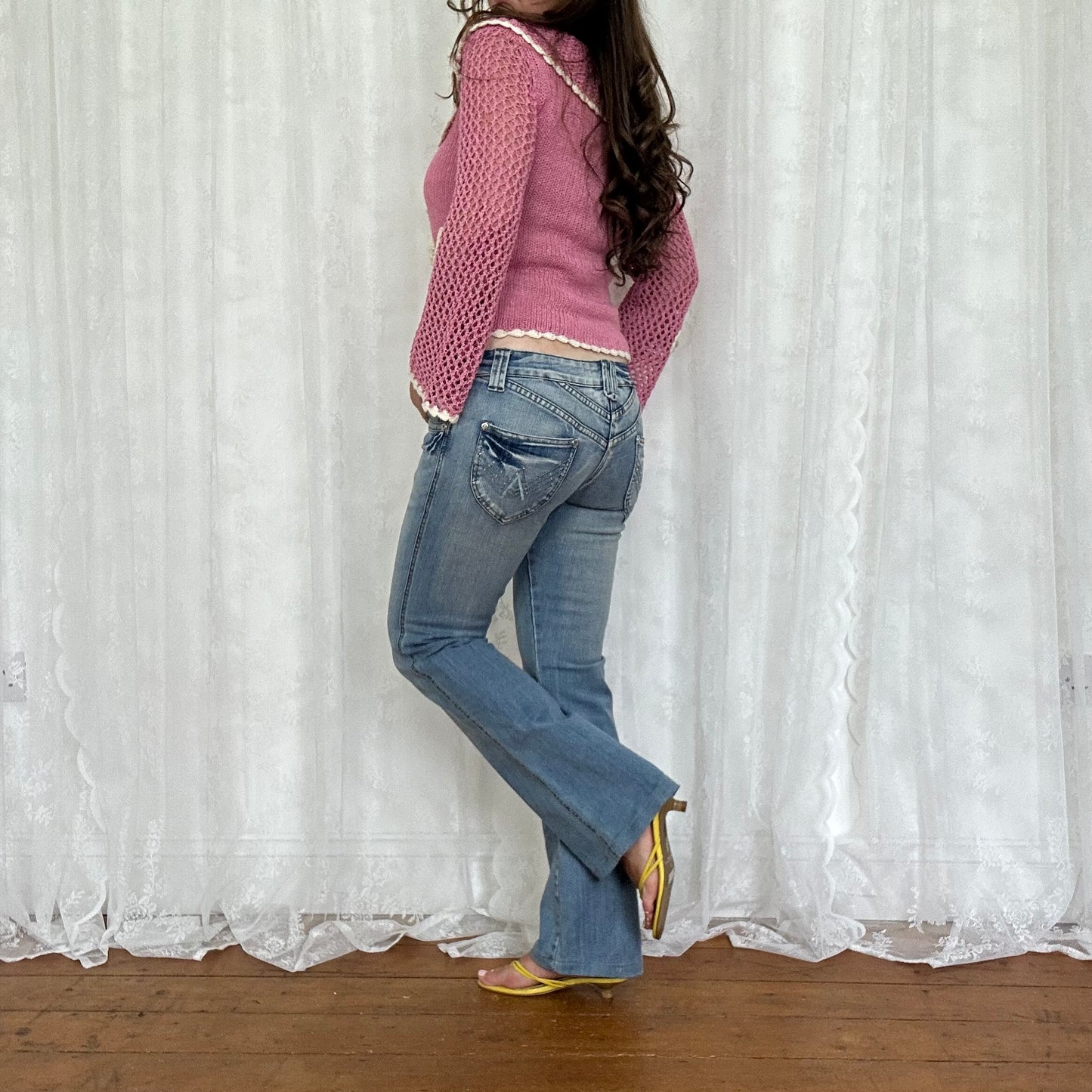 vintage 00s low rise diamanté jeans
