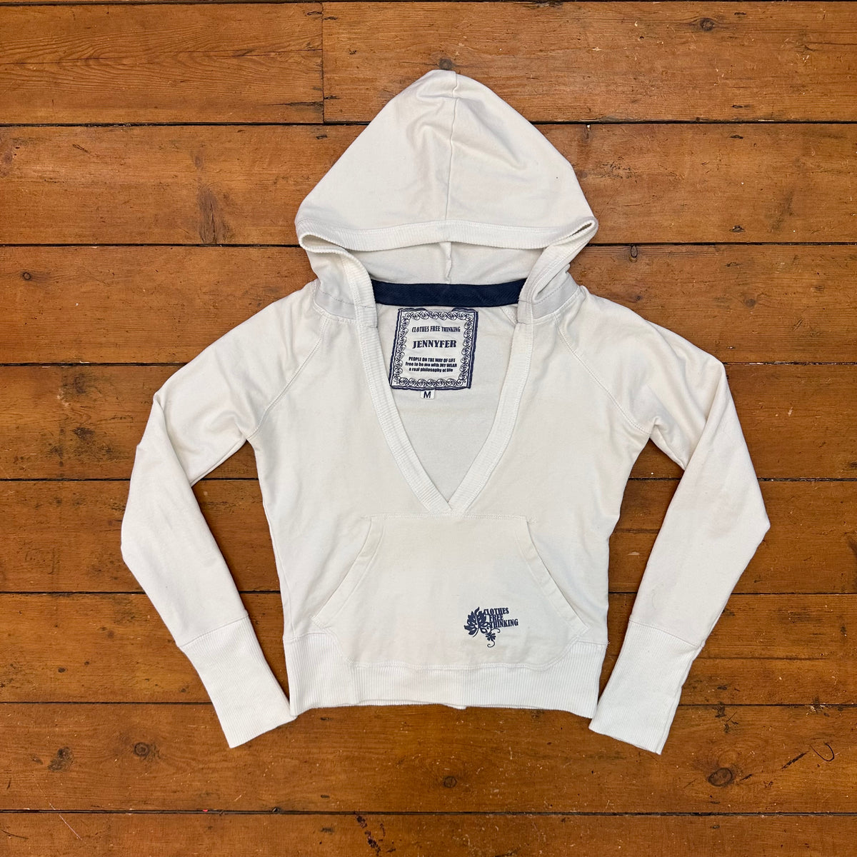vintage 00s white hooded top
