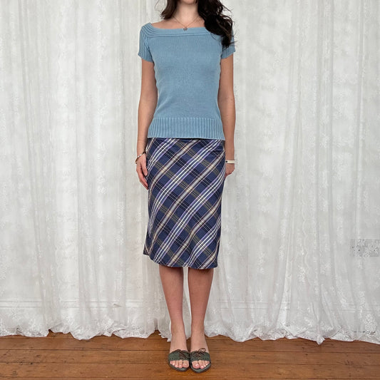 vintage 00s powder blue knitted short sleeve top