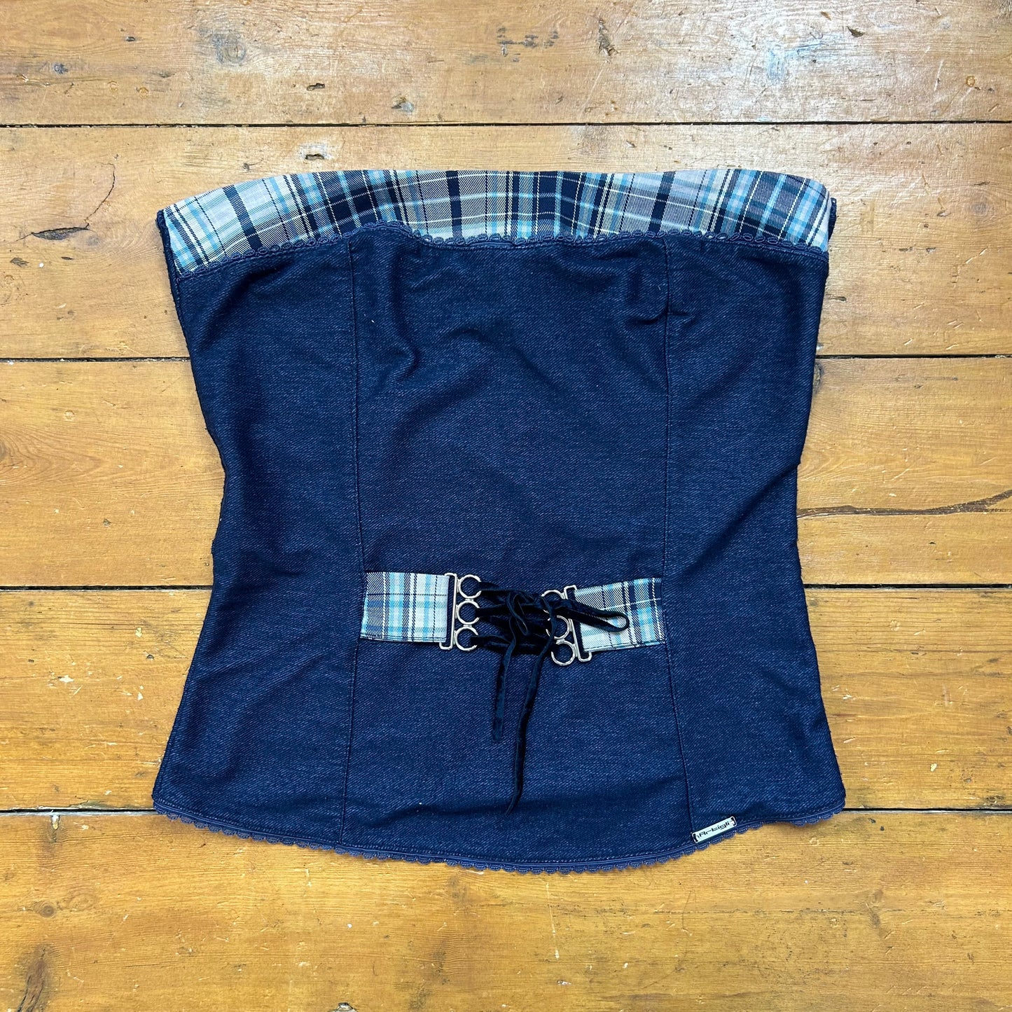 vintage 00s denim strapless bandeau top