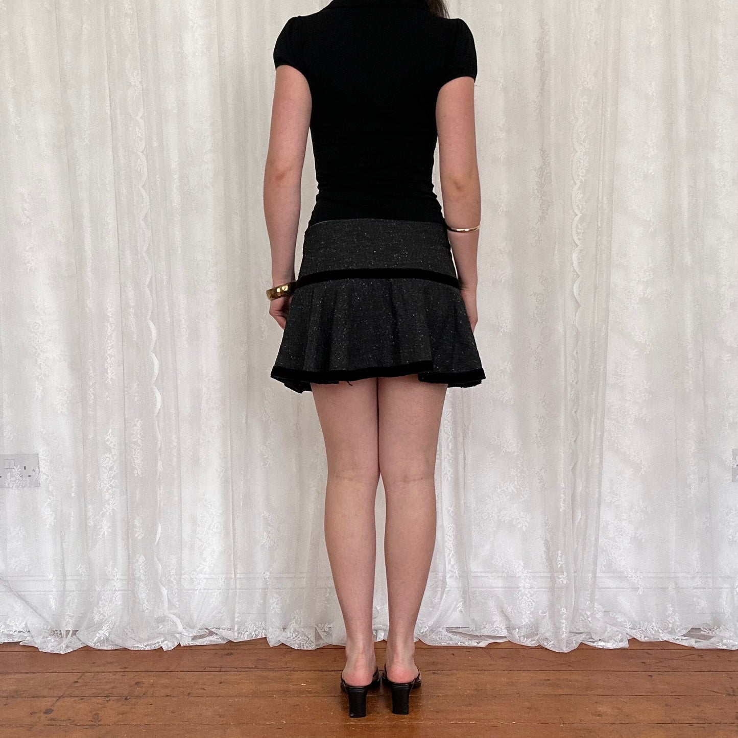 vintage 00s black morgan de toi tie polo top