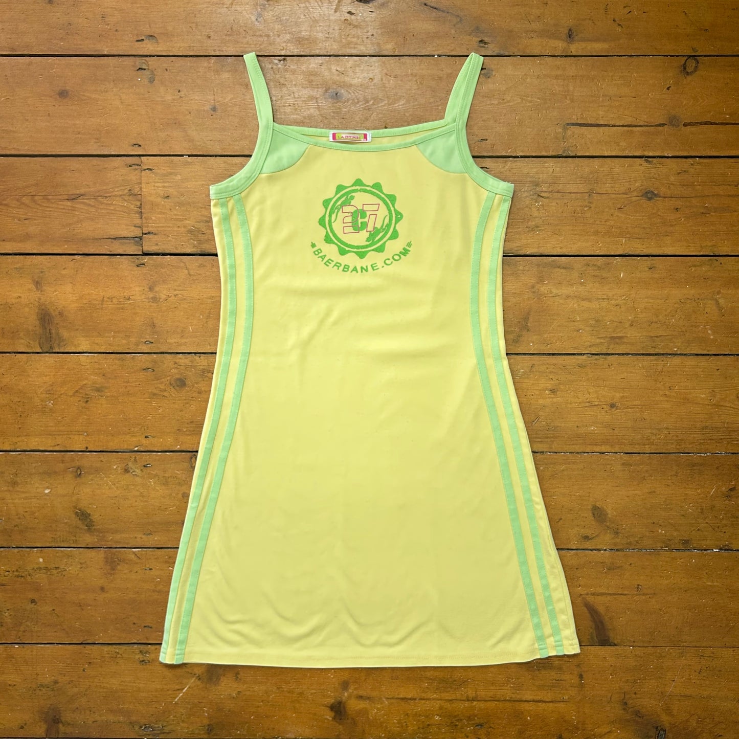 vintage 00s yellow sporty mini dress