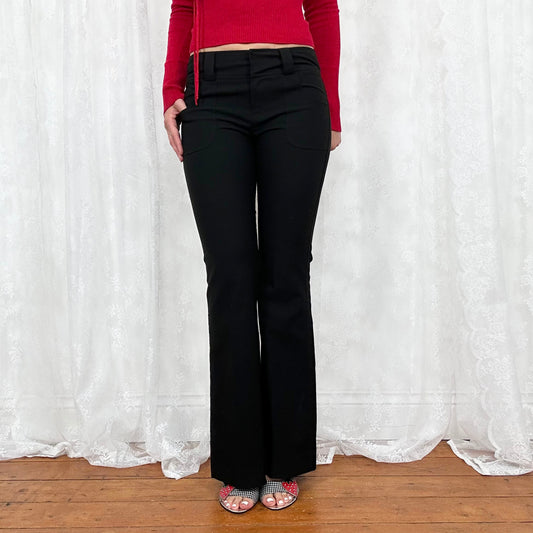 vintage 00s black low rise suit trousers