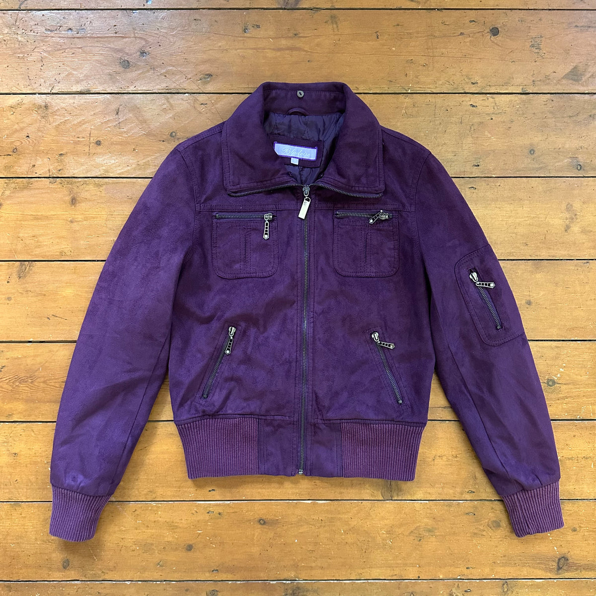 vintage 00s purple bomber jacket
