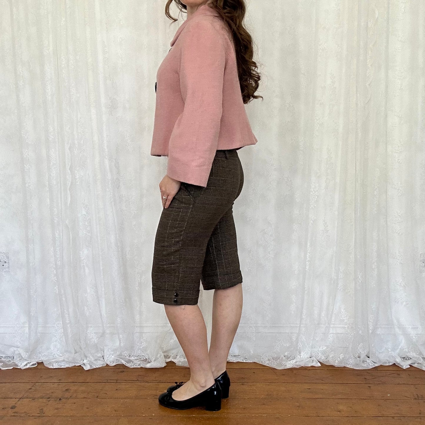vintage 00s pink button down peacoat