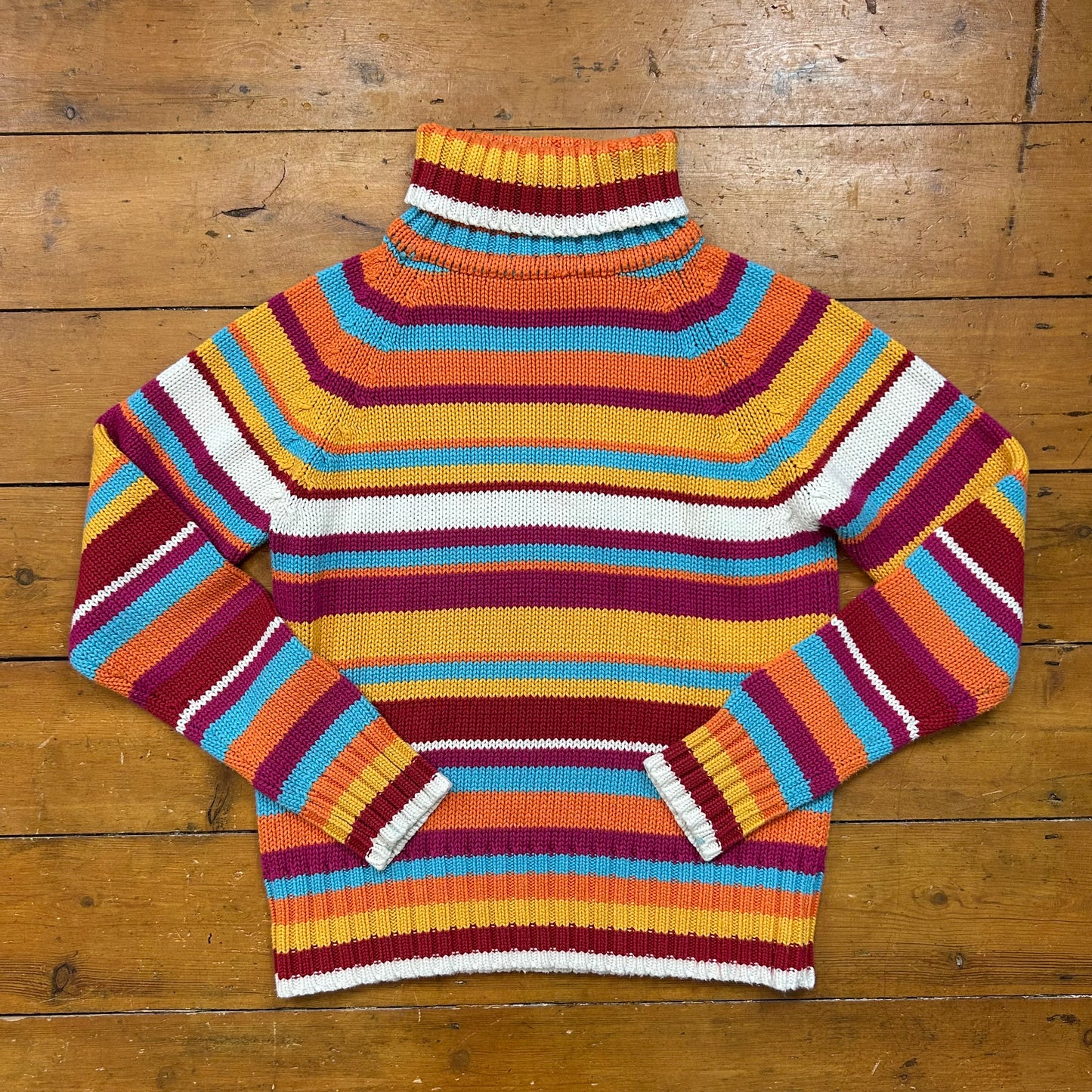 vintage 00s multicolour striped knitted jumper