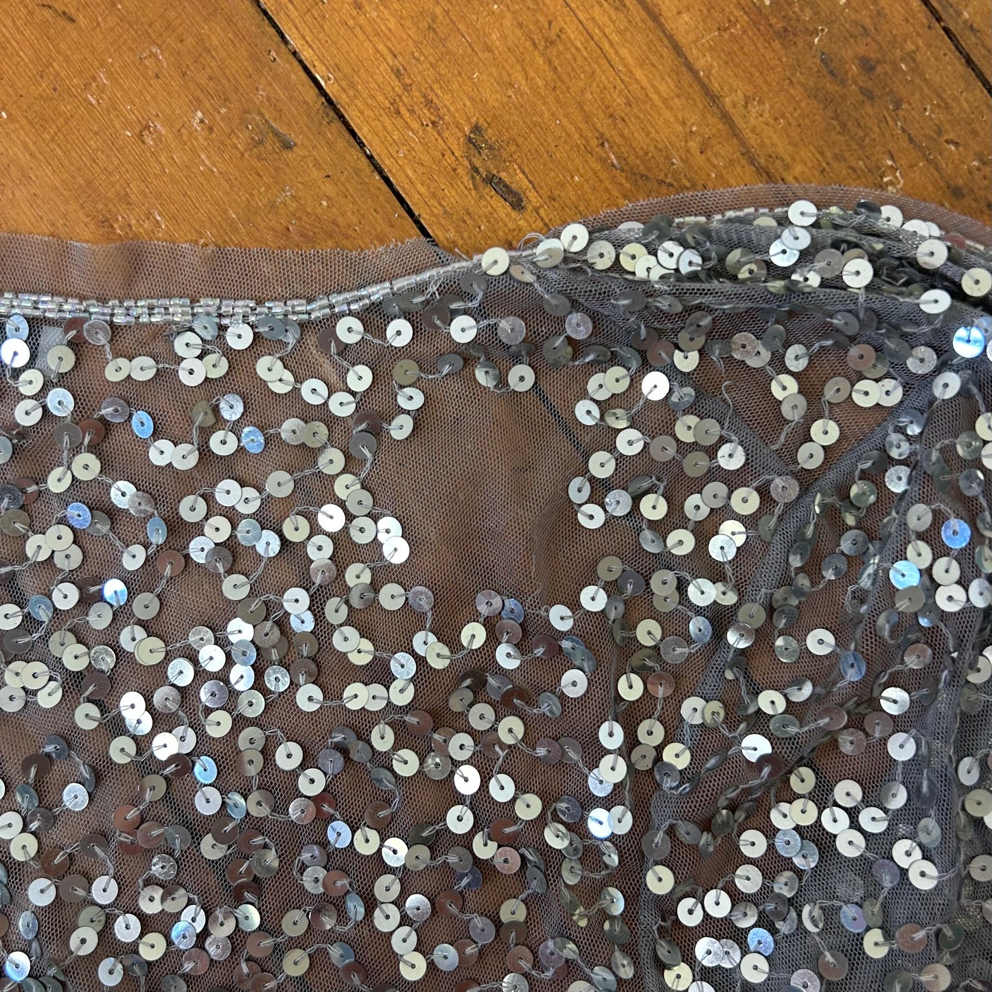 vintage 00s silver sequin bolero shrug