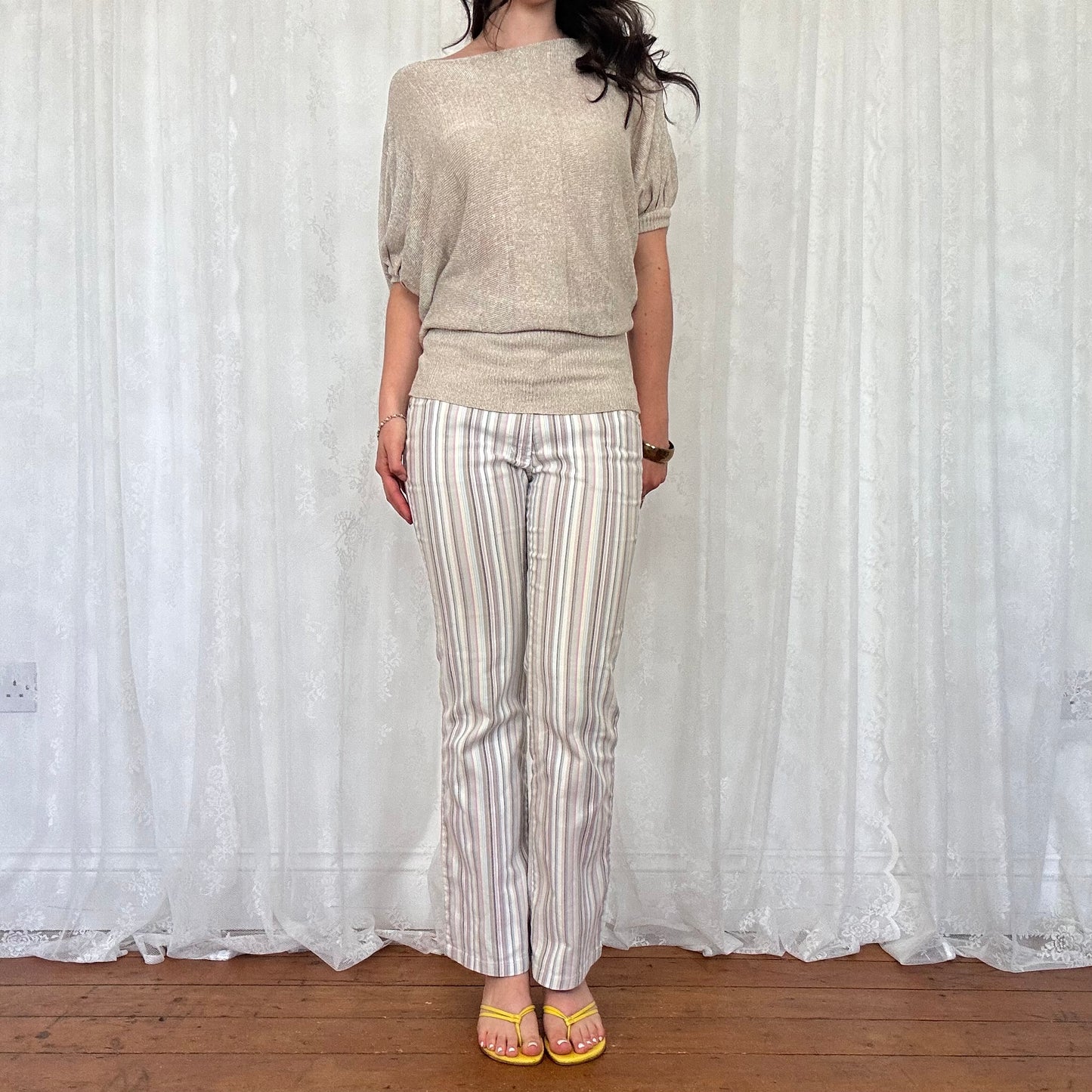vintage 00s gold slouchy knit top