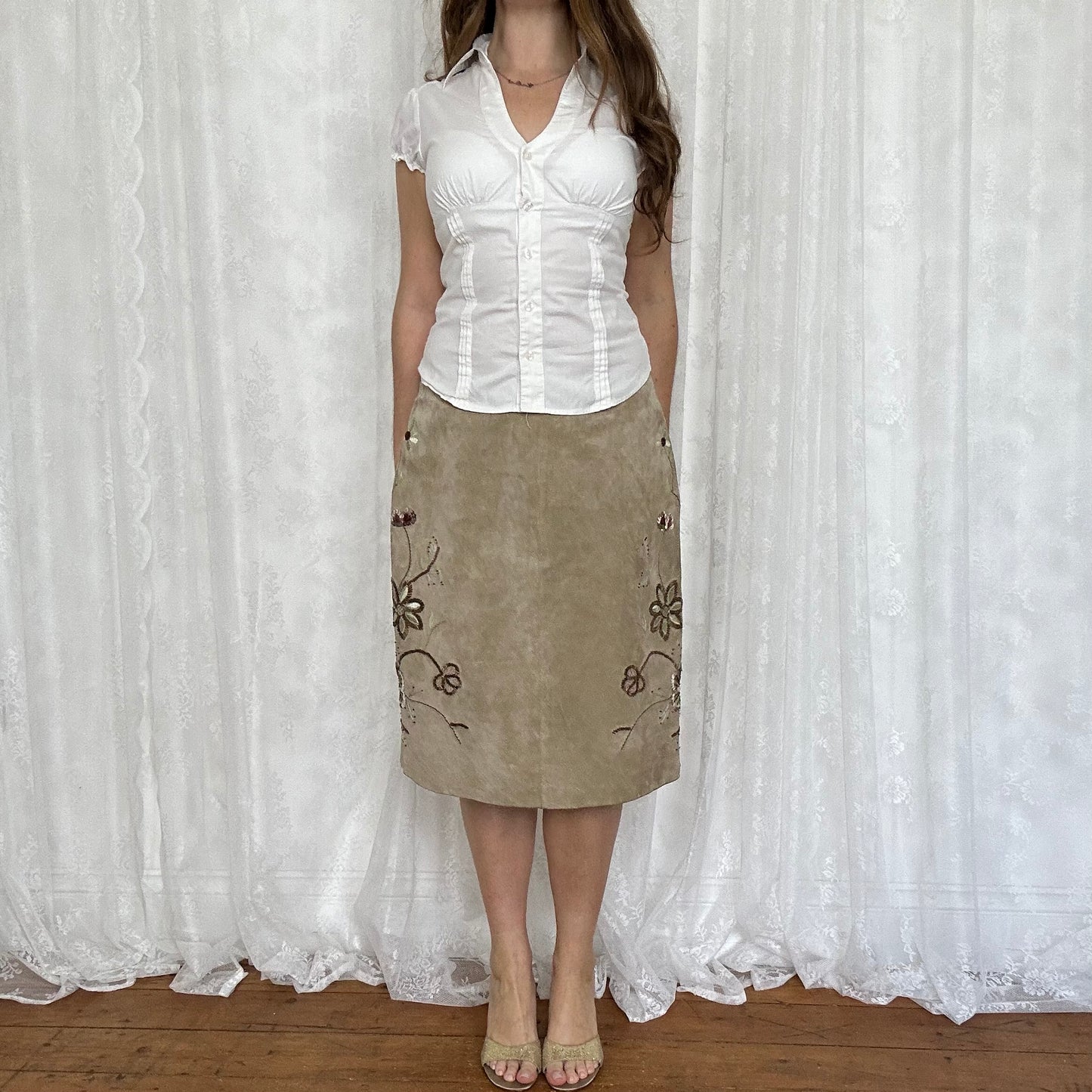 vintage 00s white short sleeve fitted shirt