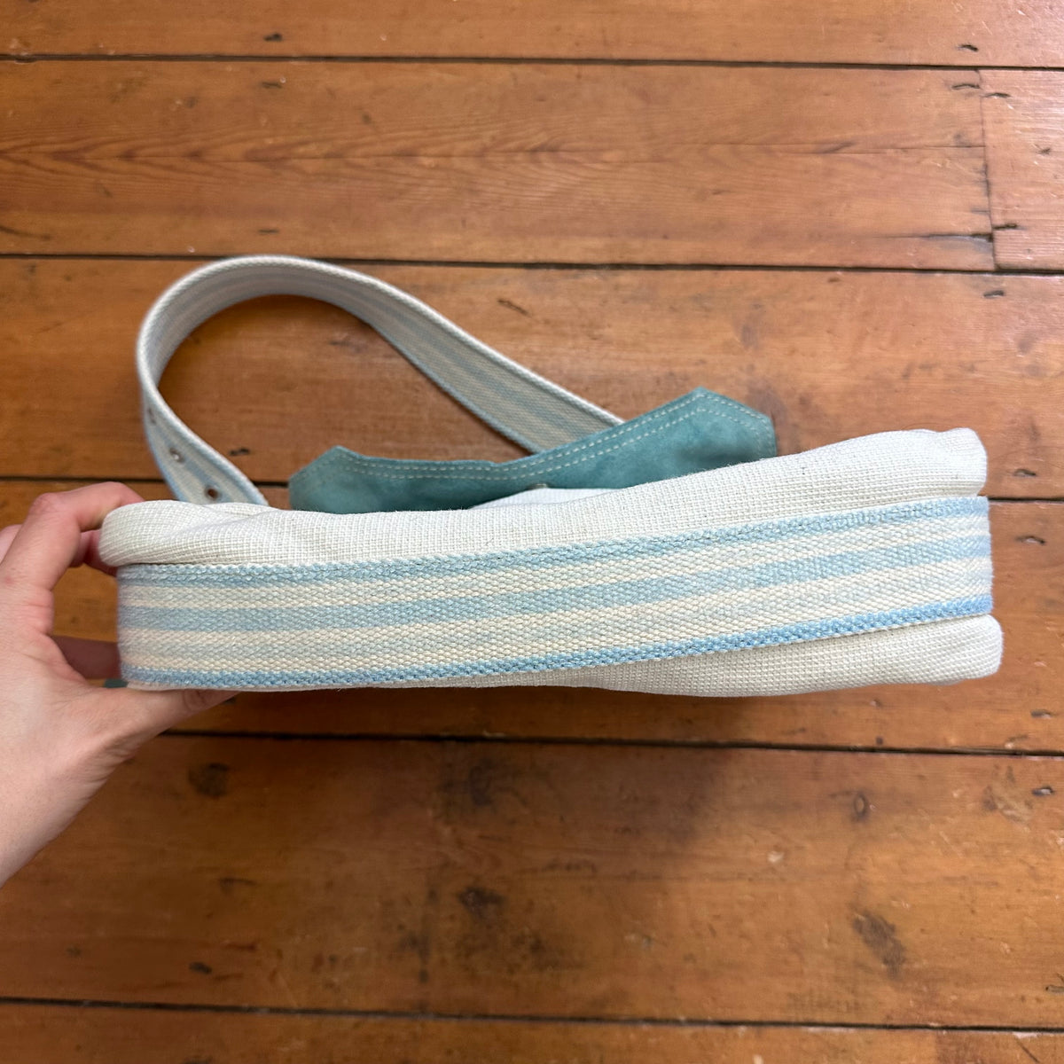 vintage 00s baby blue and white cargo bag