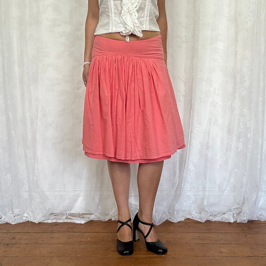 vintage 00s coral midi skirt
