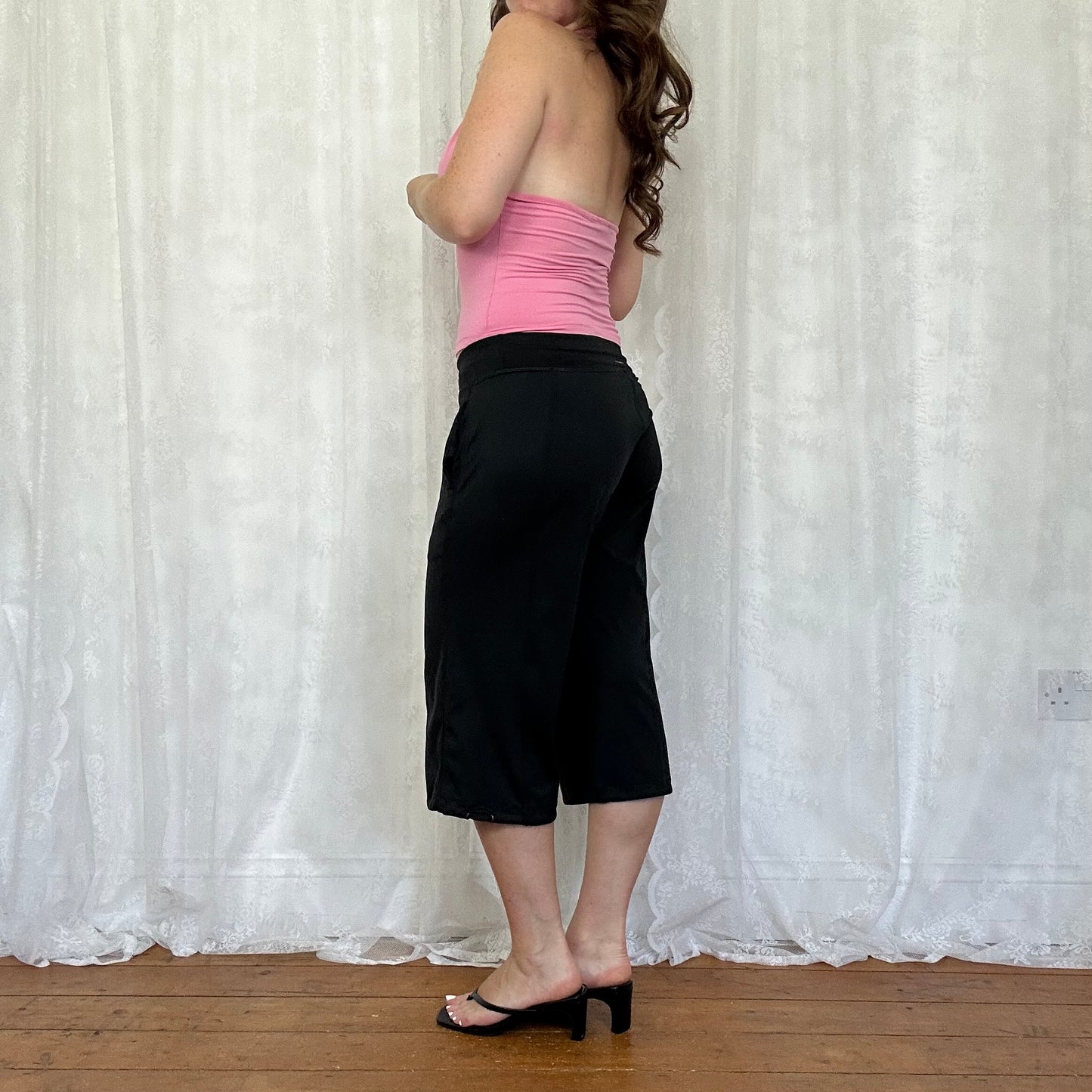 vintage 00s black adidas capri pants