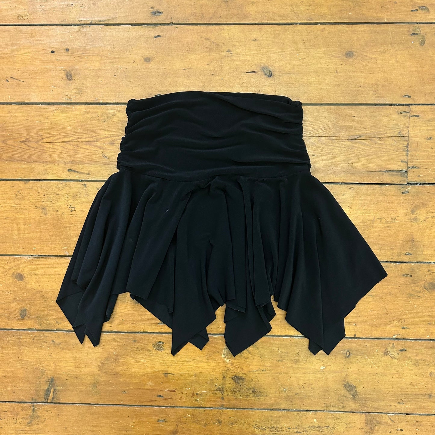 vintage 00s black fairy hanky hem mini skirt