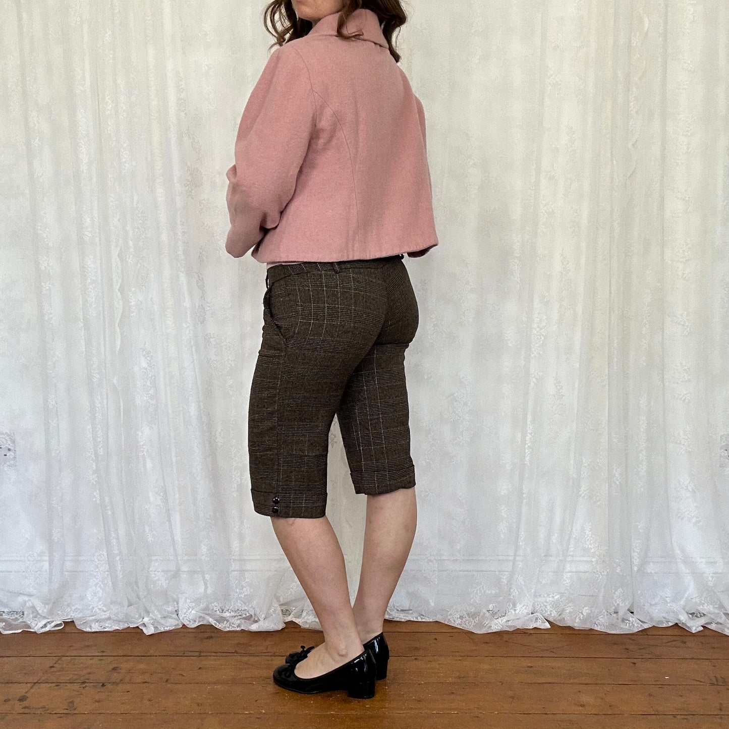 vintage 00s pink button down peacoat