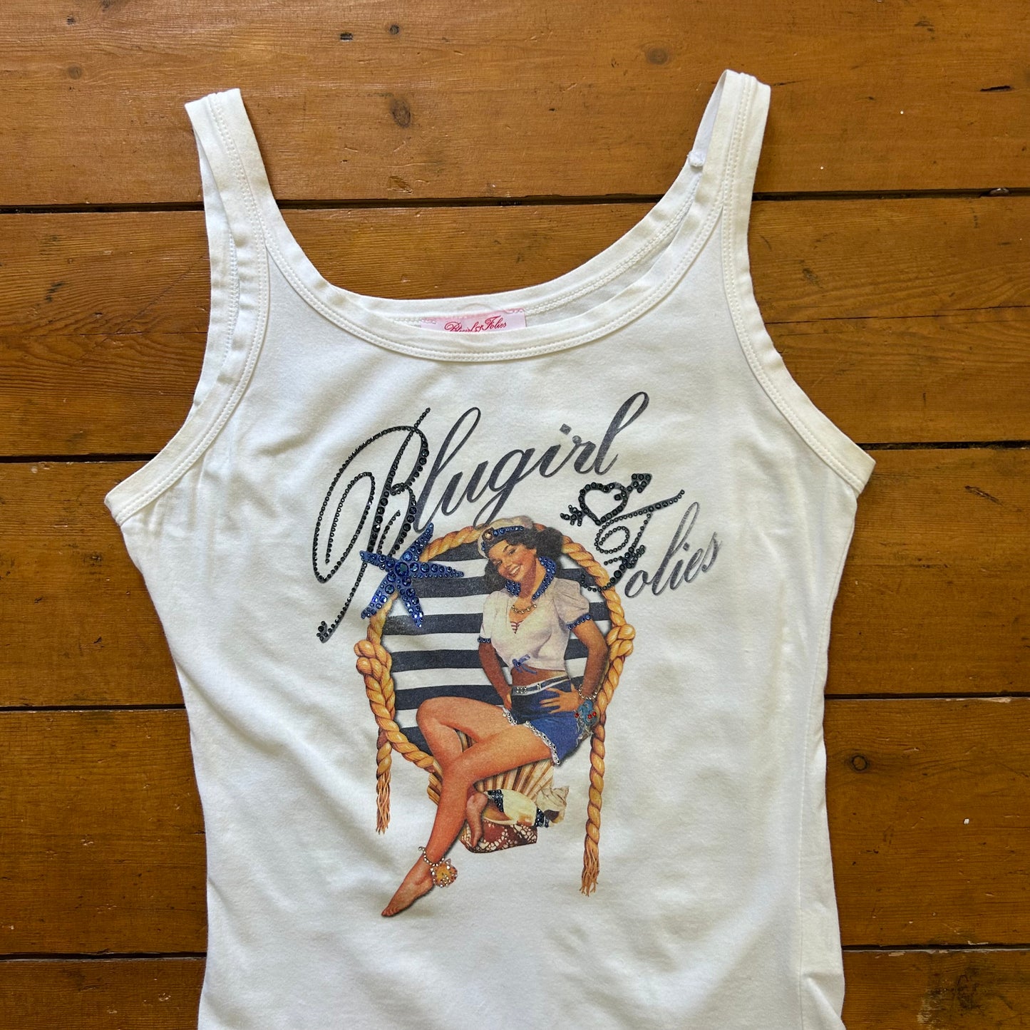 vintage 00s blumarine sailor graphic cami top