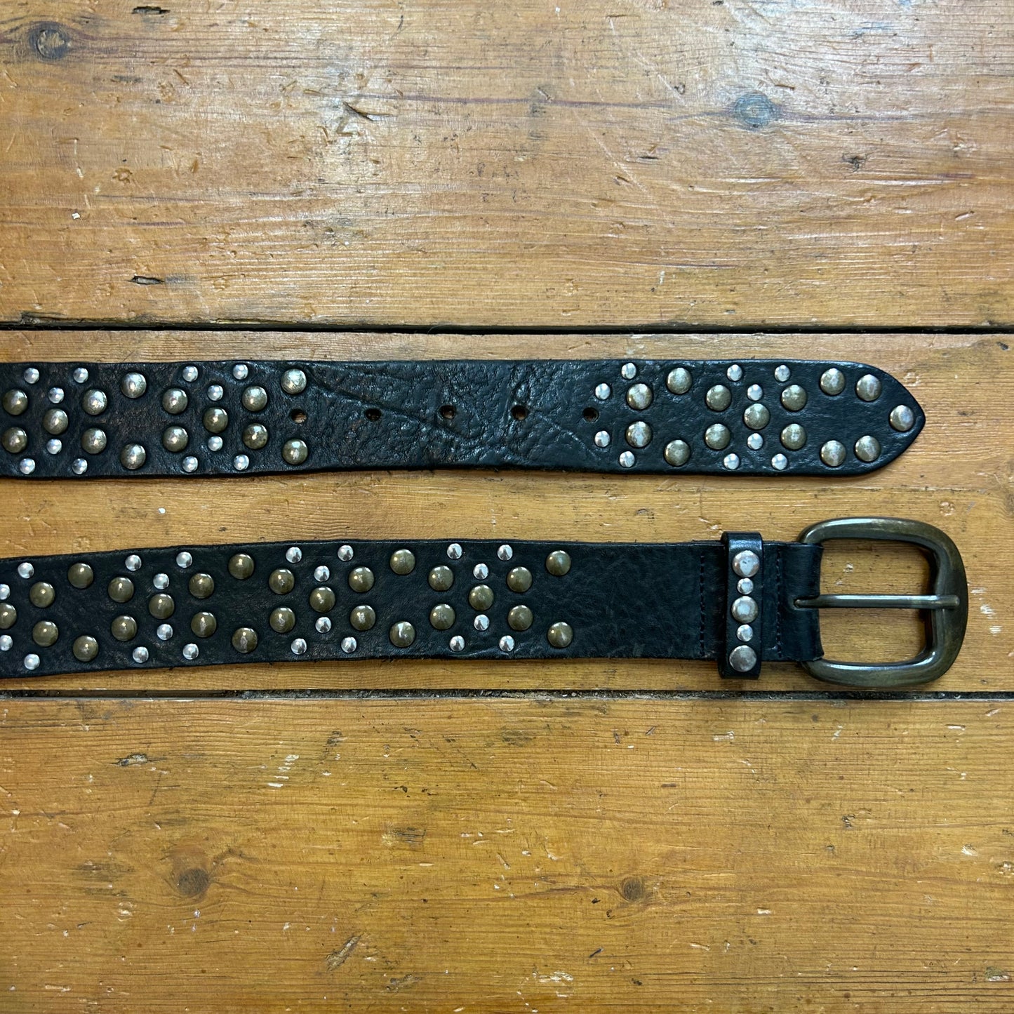 vintage 00s black studded belt