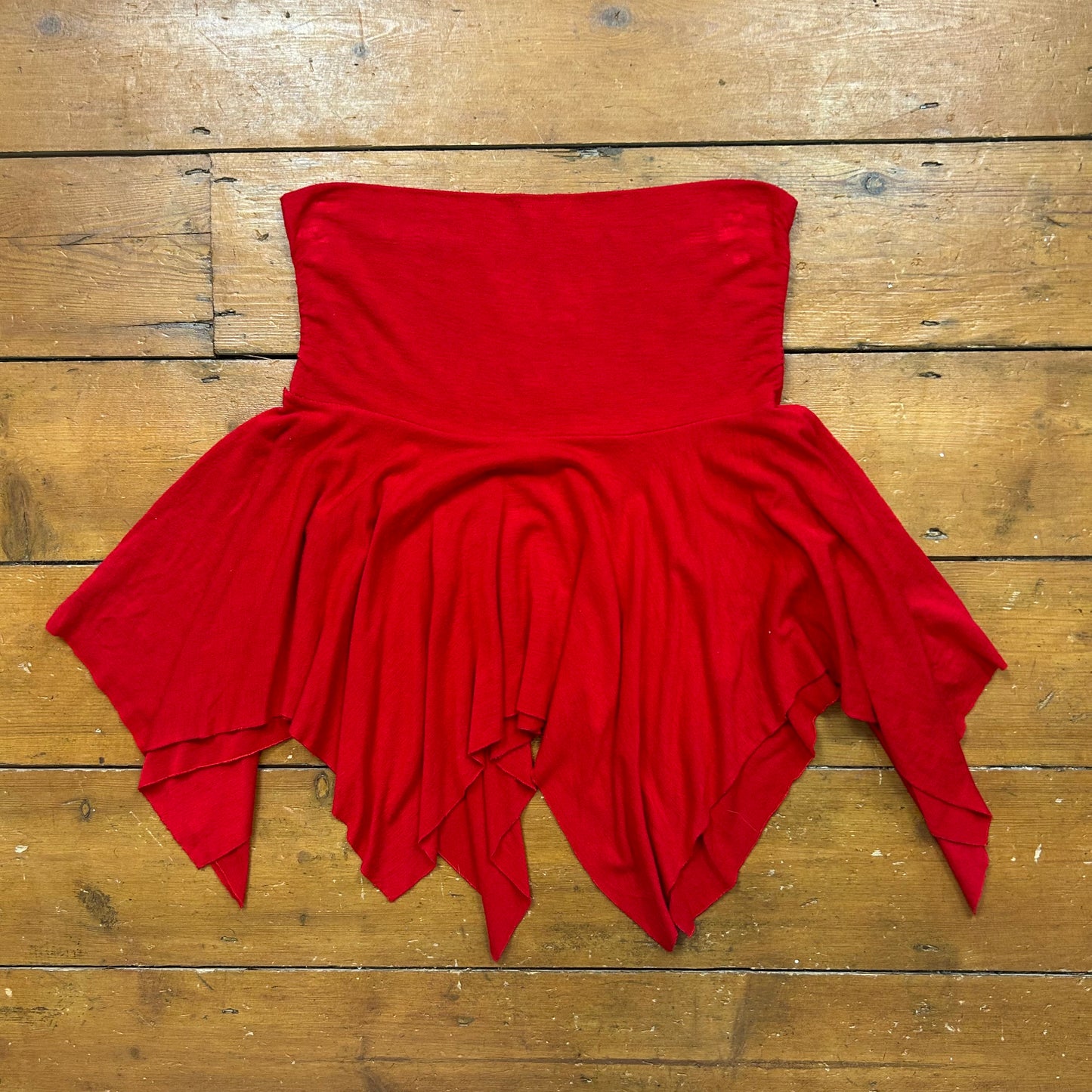 vintage 00s red hanky hem mini skirt