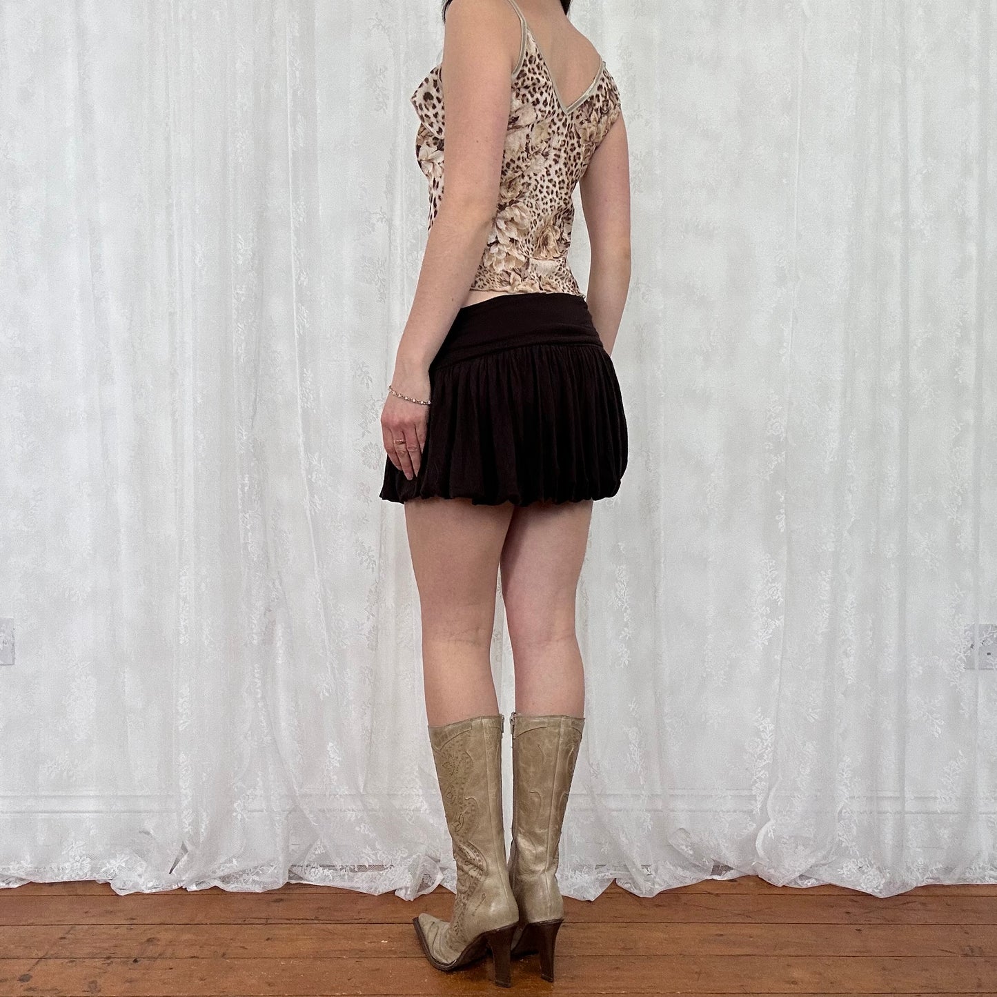 vintage 00s floral leopard print cami top