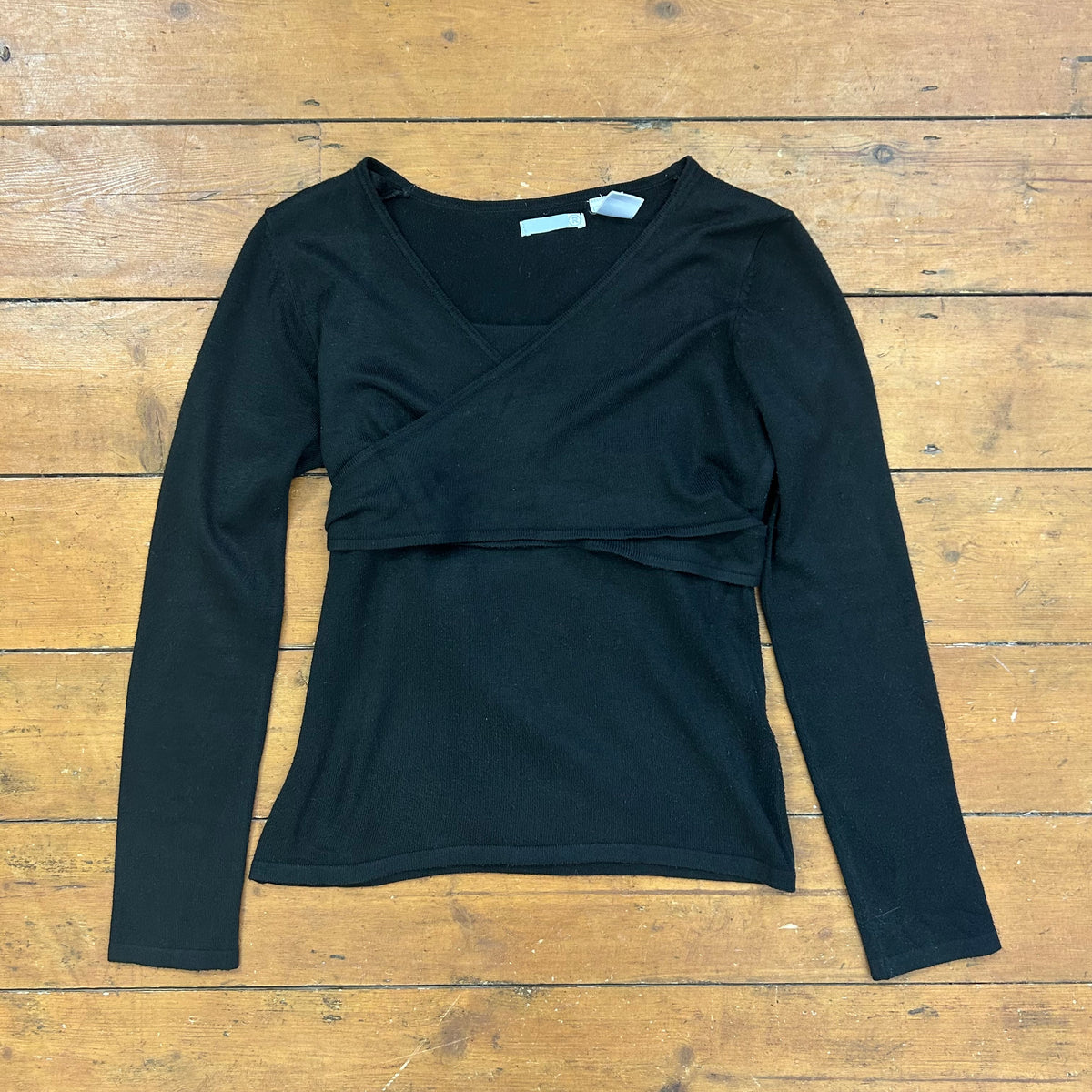 vintage 00s black cami with attached cardigan