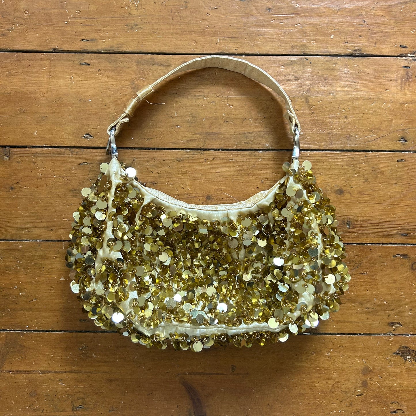 vintage 00s gold sequin bag