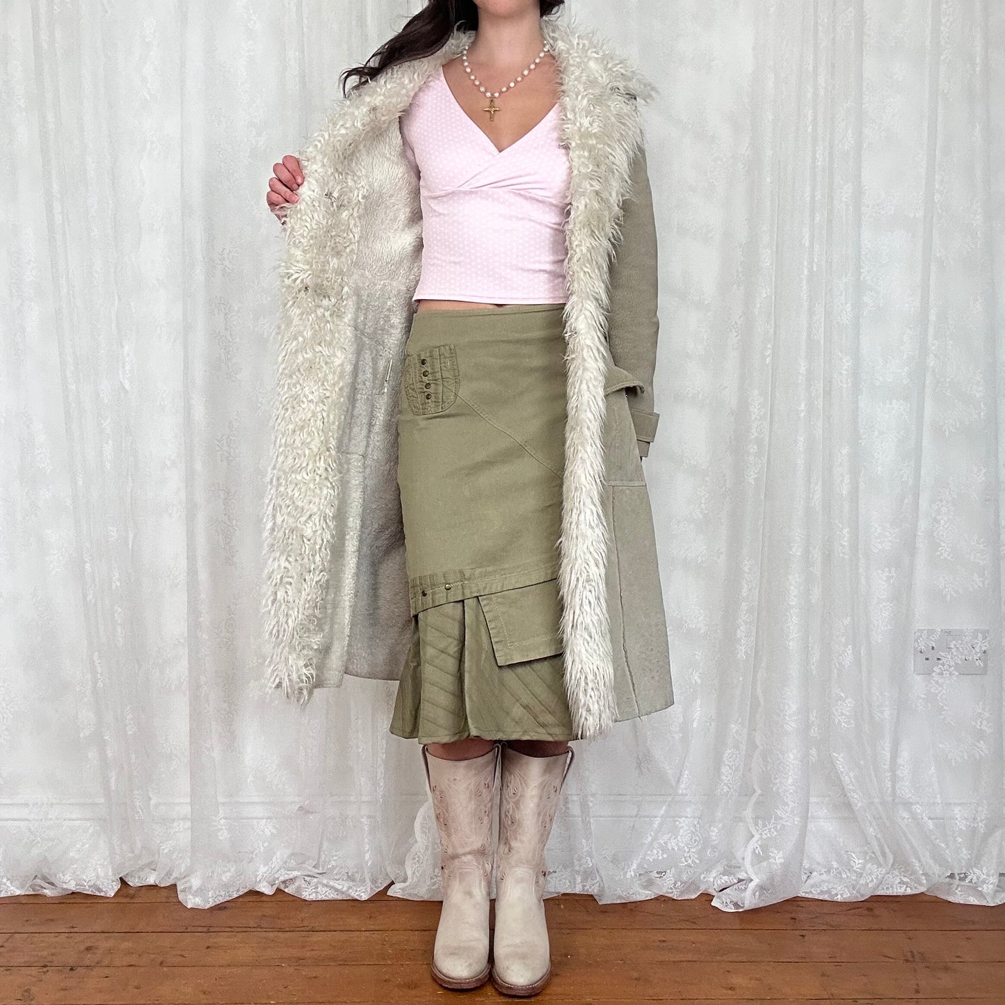 vintage 00s morgan de toi long afghan coat