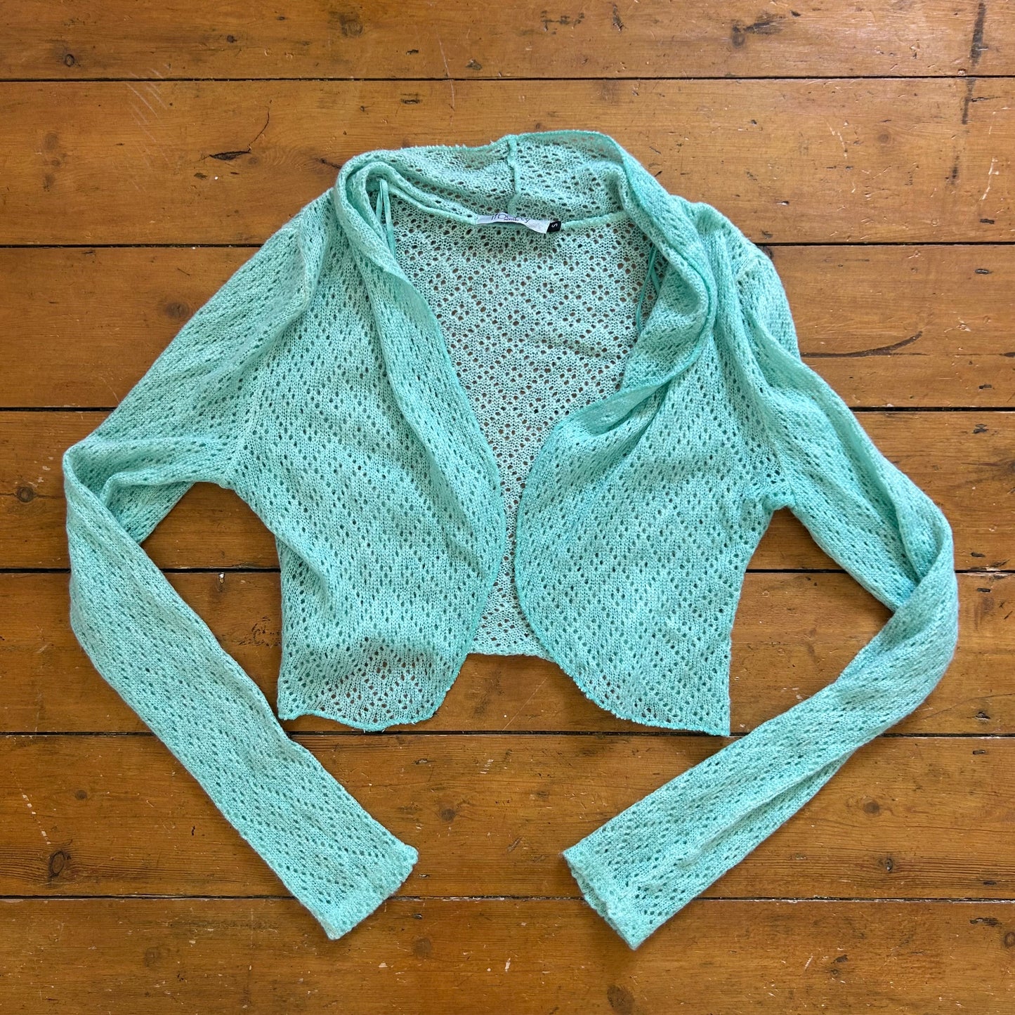 vintage 00s mint crochet bolero