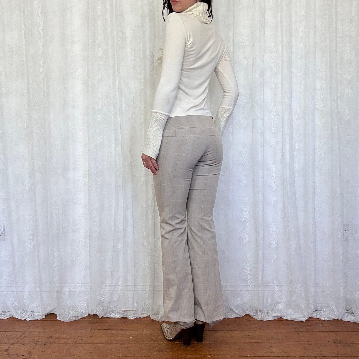 vintage 00s white knitted rollneck jumper
