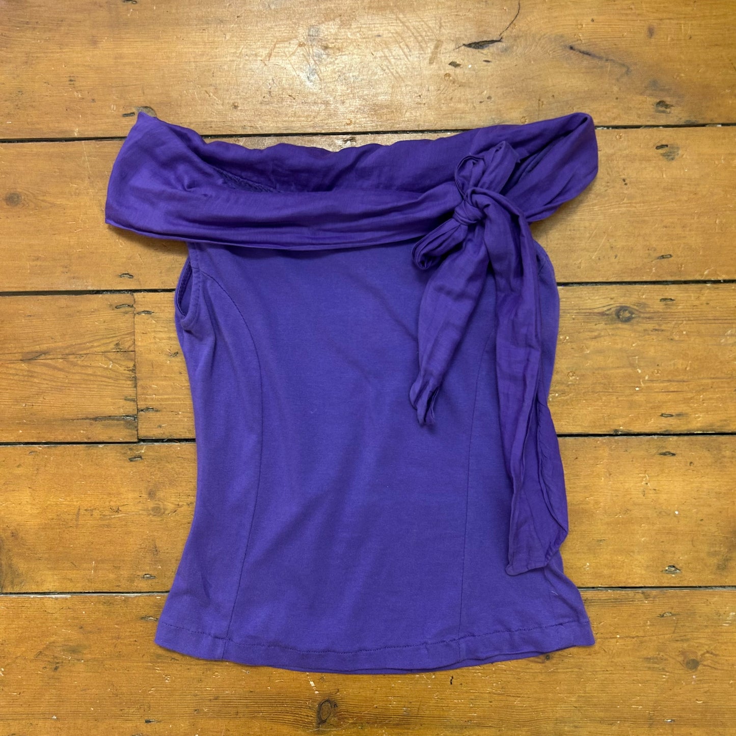 vintage 00s purple off shoulder top