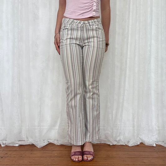 vintage 00s stripey flared trousers