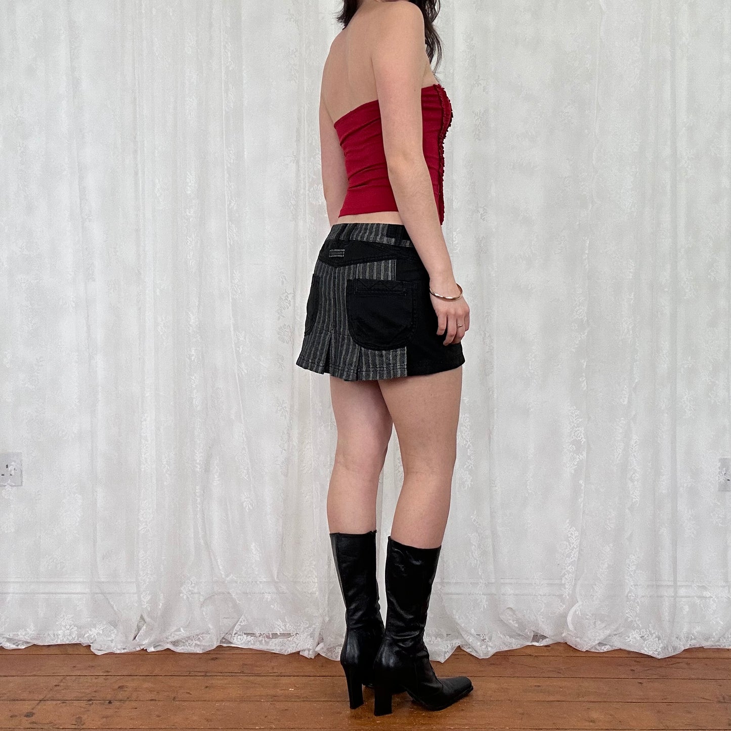vintage 00s red strapless slinky top